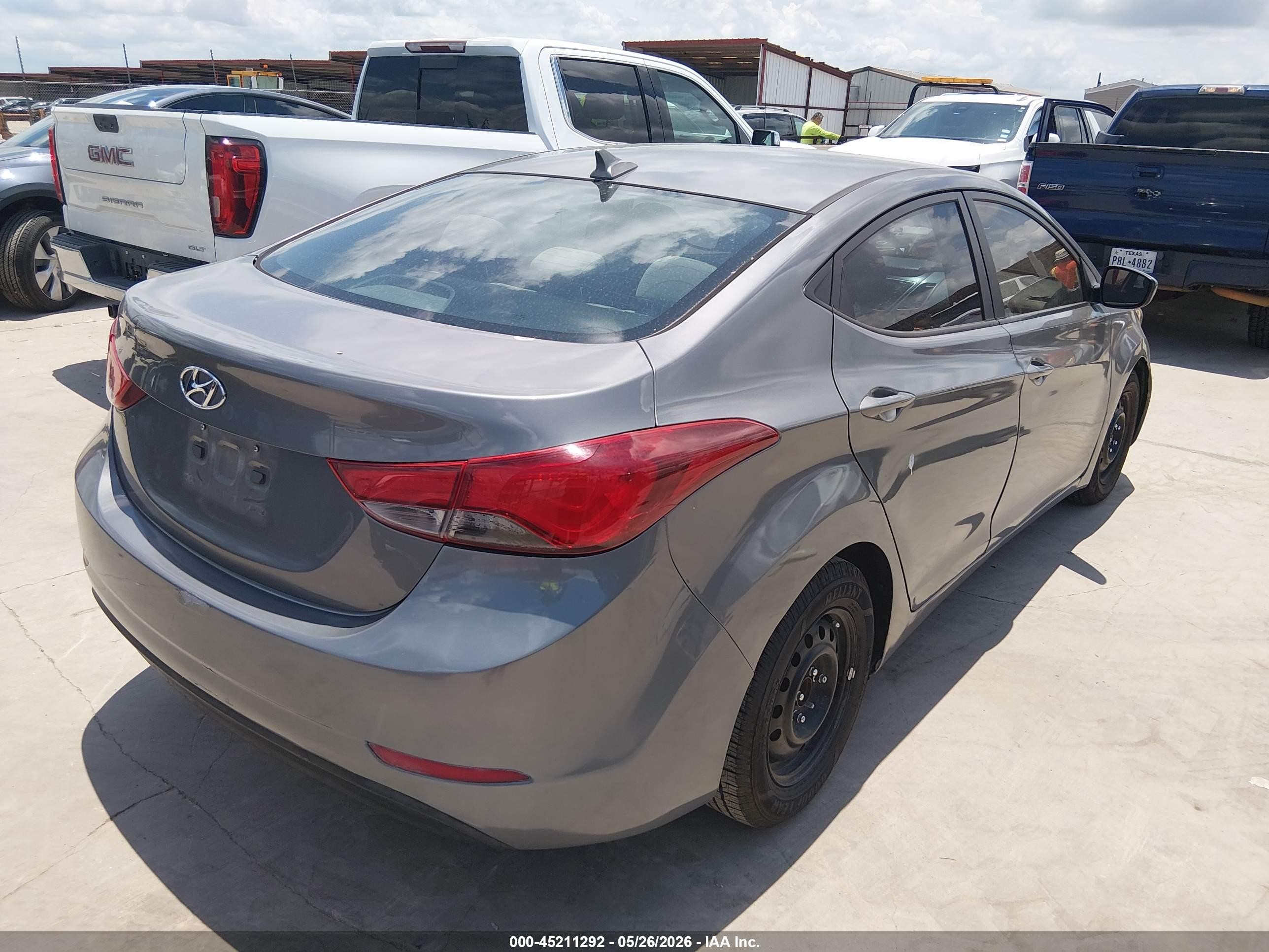 2014 Hyundai Elantra Se Gray vin: 5NPDH4AE8EH467527