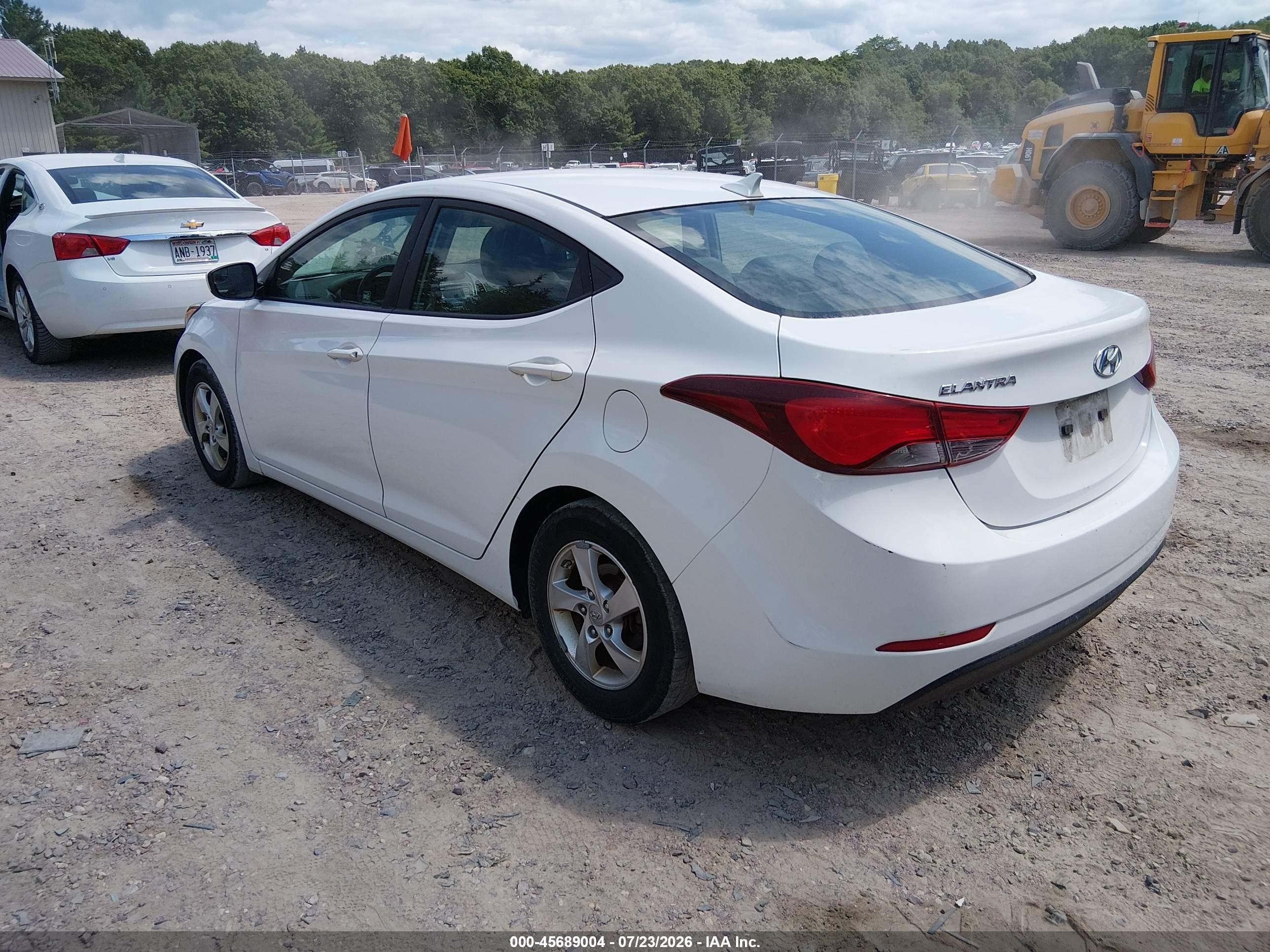 2014 Hyundai Elantra Se White vin: 5NPDH4AE8EH473568