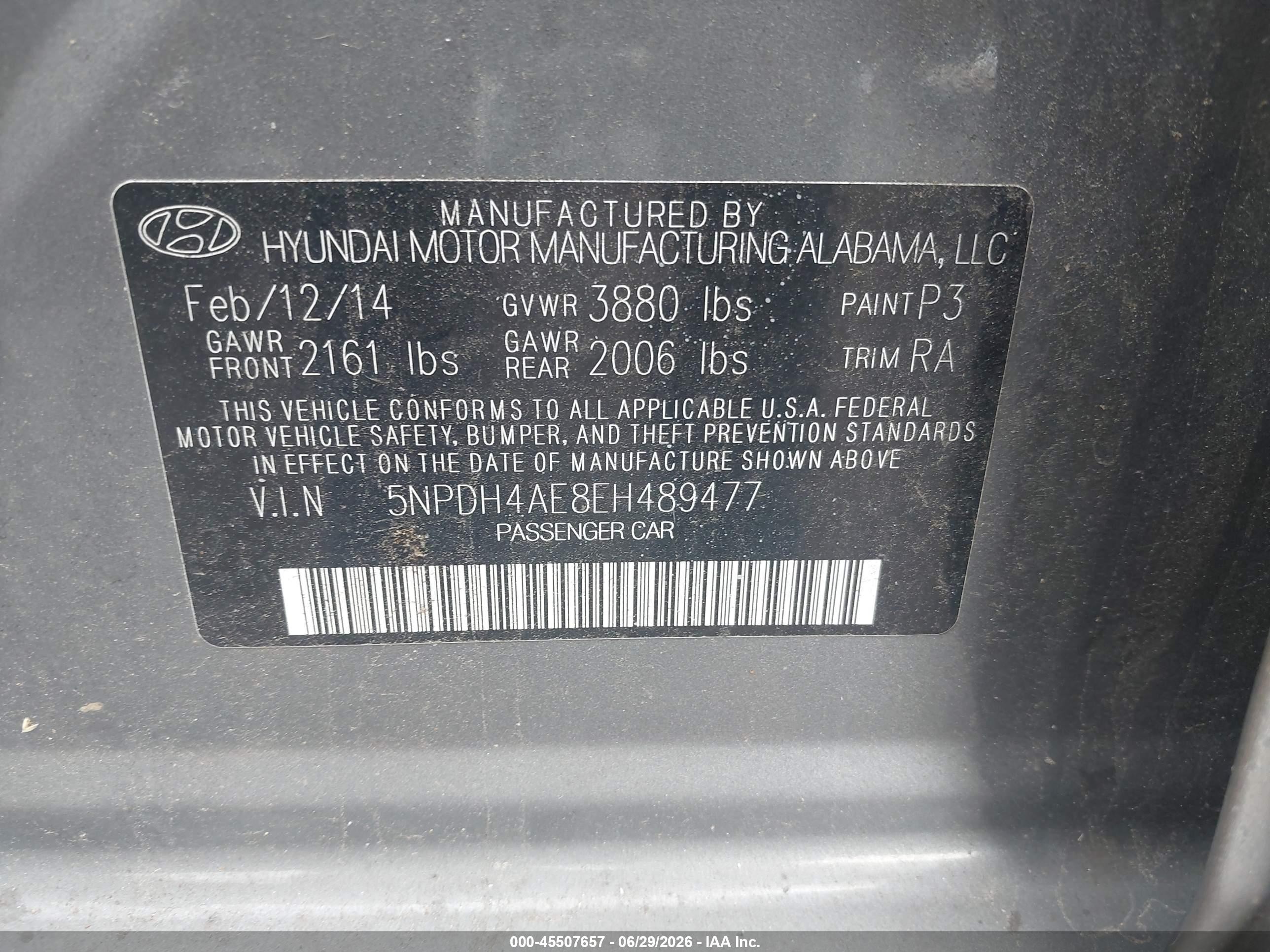 2014 Hyundai Elantra Se Серый vin: 5NPDH4AE8EH489477