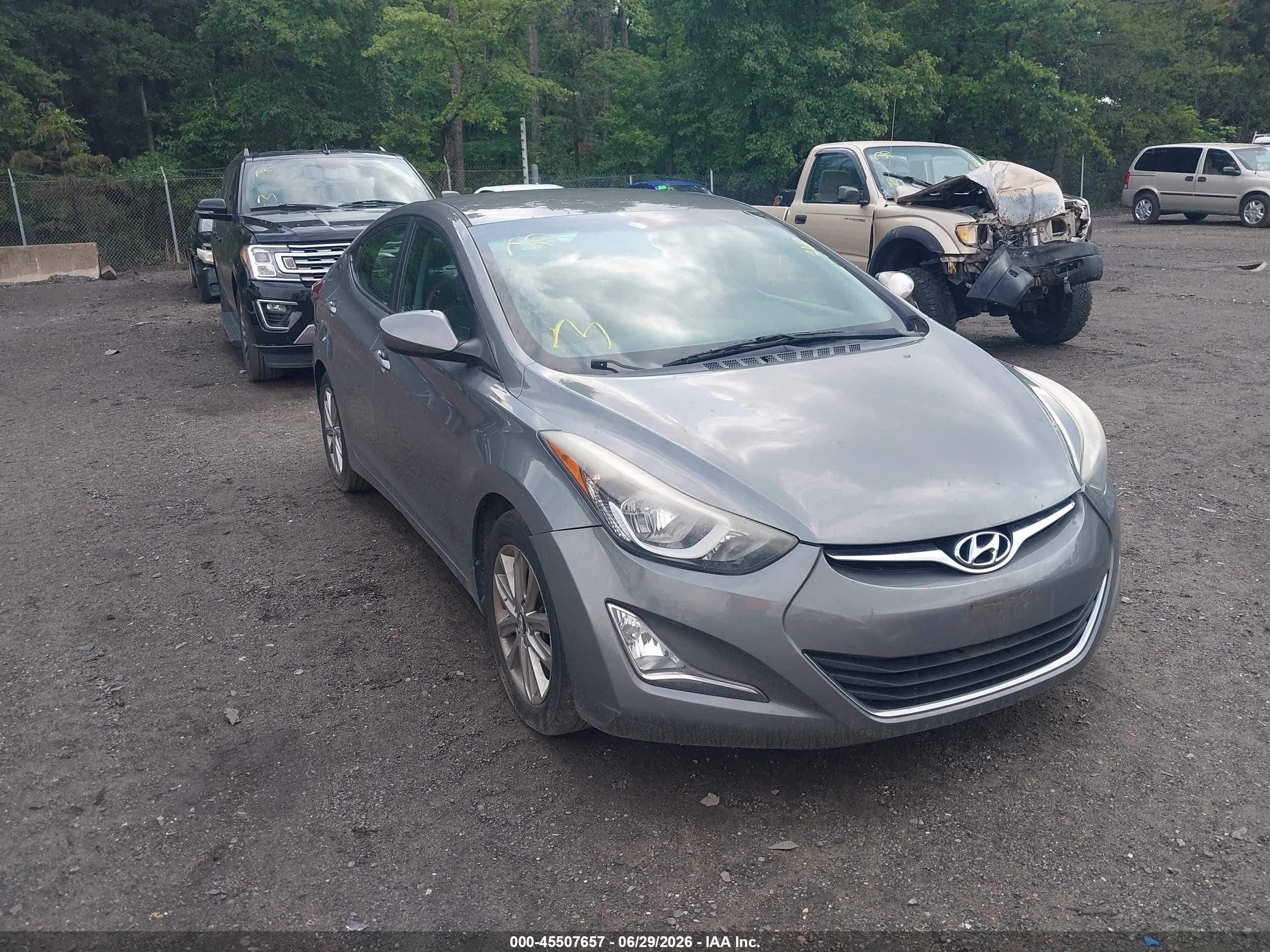 2014 Hyundai Elantra Se Gray vin: 5NPDH4AE8EH489477