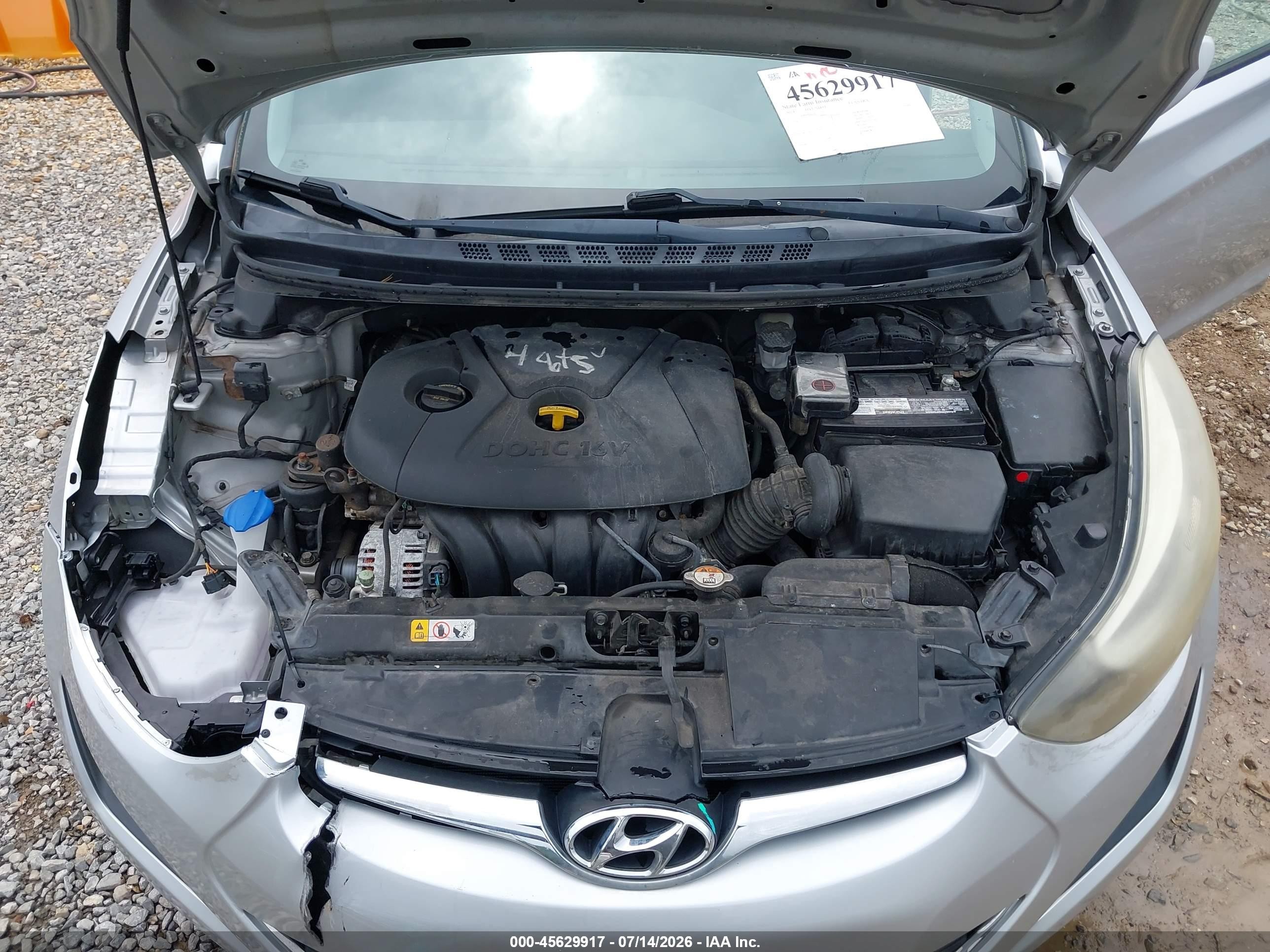 2014 Hyundai Elantra Se Silver vin: 5NPDH4AE8EH500638
