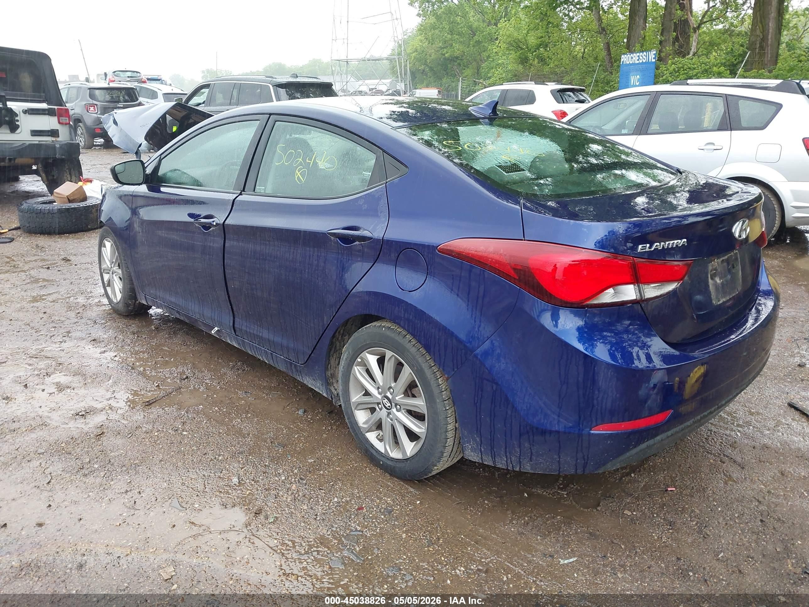 2014 Hyundai Elantra Se Blue vin: 5NPDH4AE8EH502440