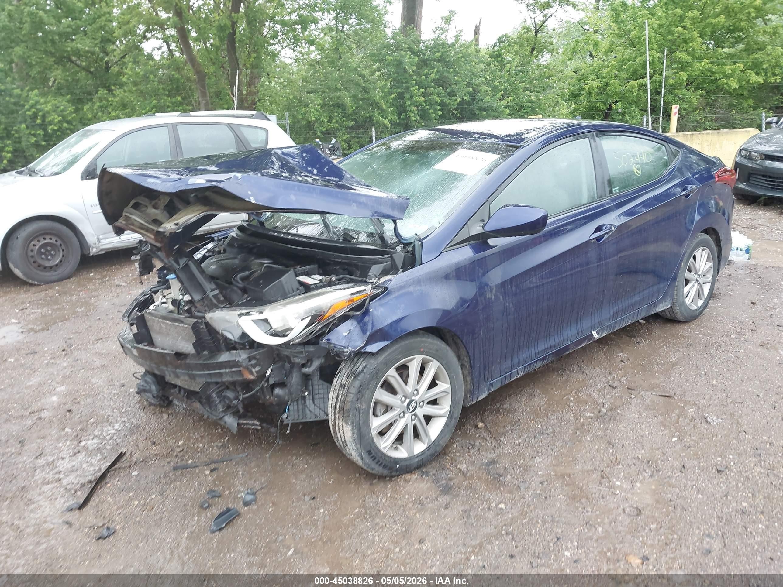 2014 Hyundai Elantra Se Blue vin: 5NPDH4AE8EH502440