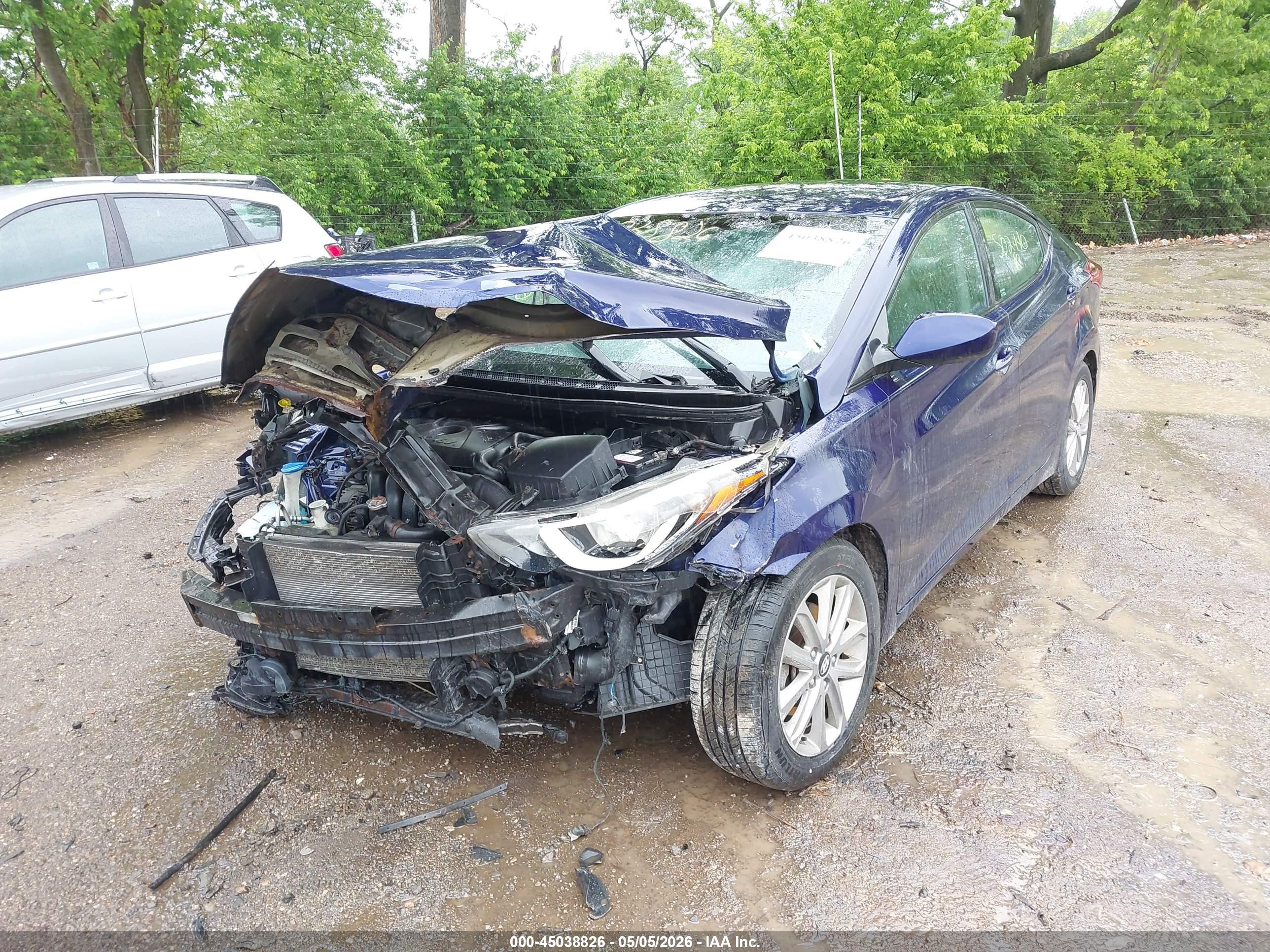 2014 Hyundai Elantra Se Blue vin: 5NPDH4AE8EH502440
