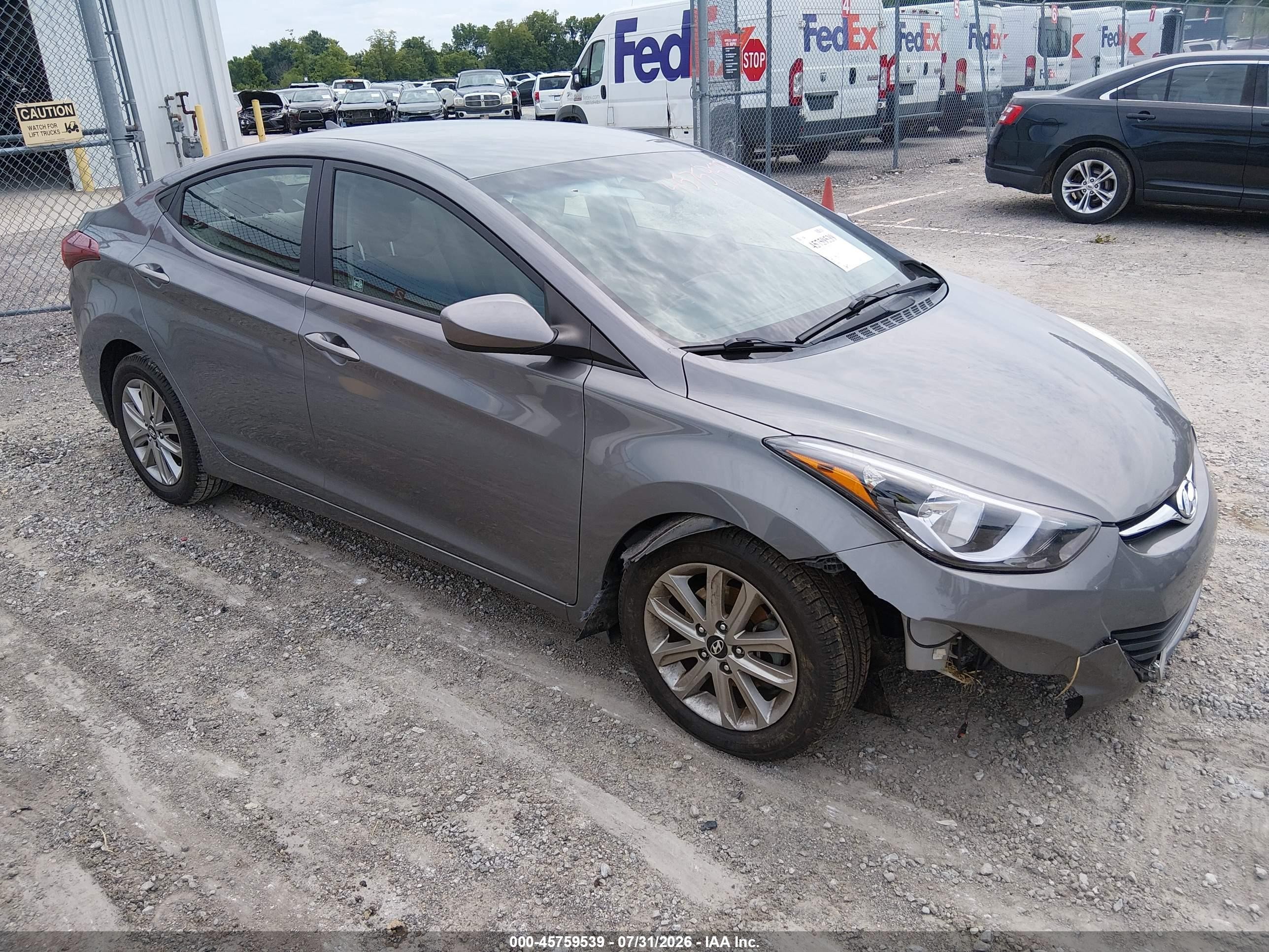 2014 Hyundai Elantra Se Gray vin: 5NPDH4AE8EH503149