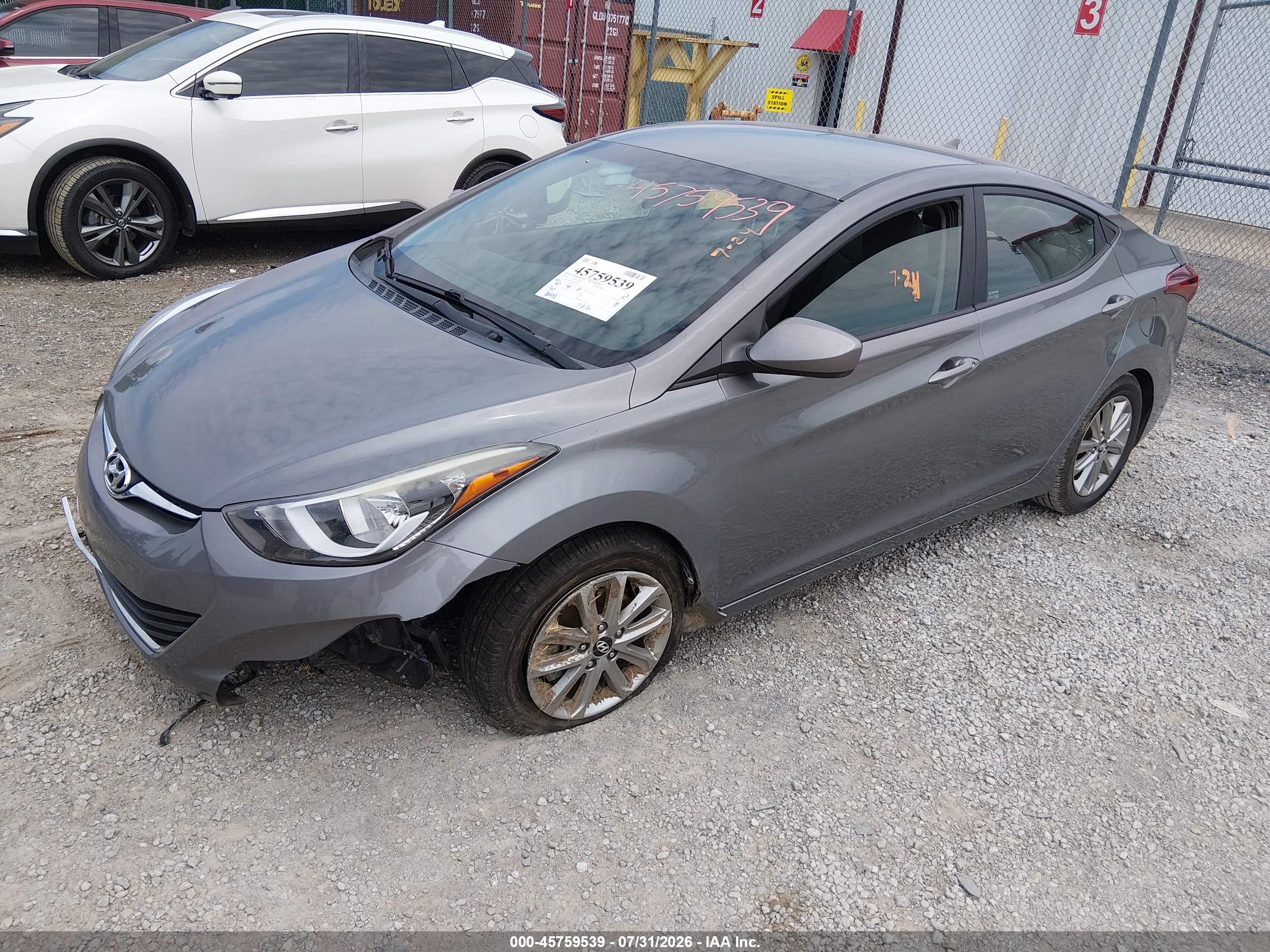 2014 Hyundai Elantra Se Gray vin: 5NPDH4AE8EH503149