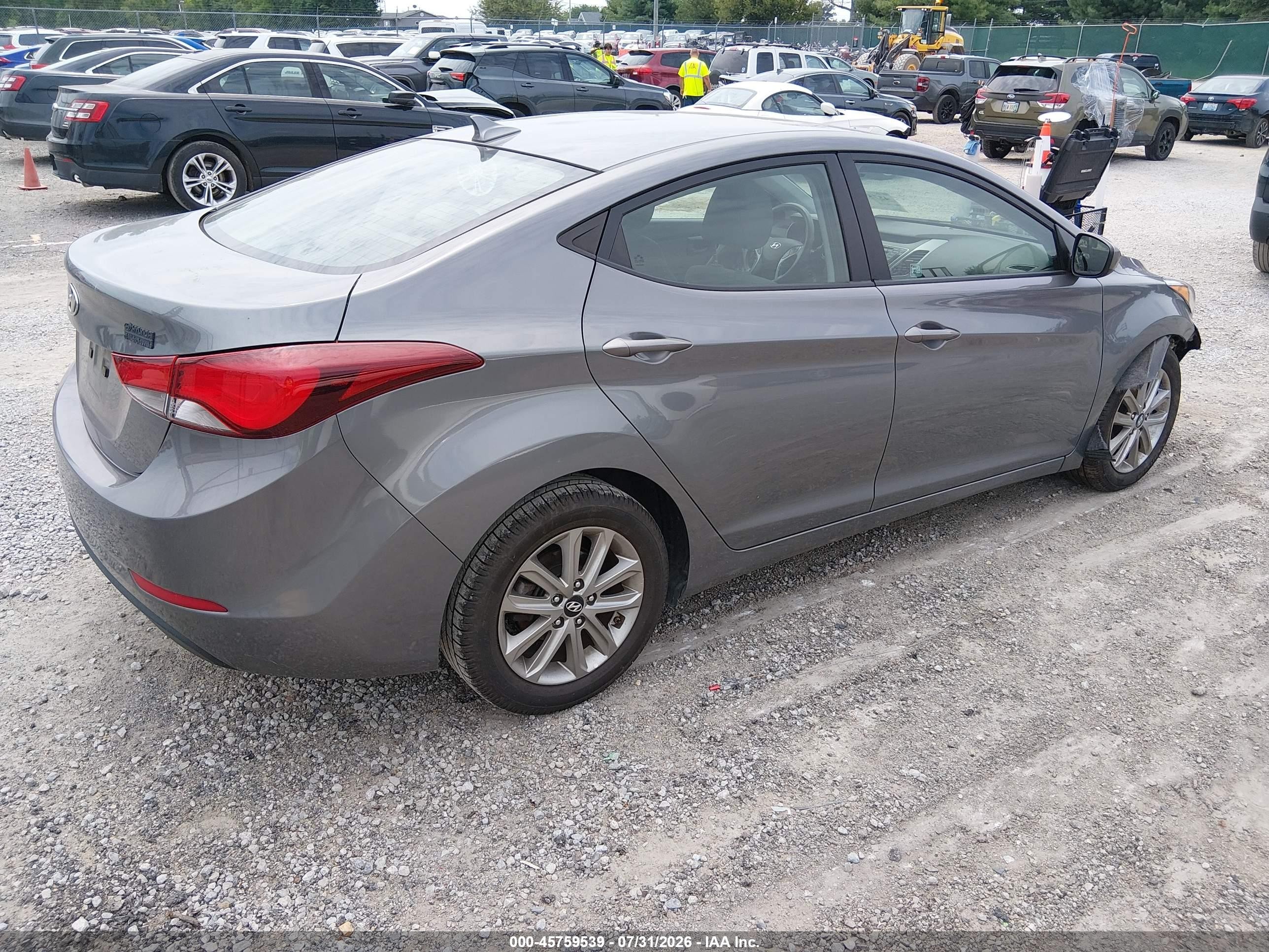 2014 Hyundai Elantra Se Gray vin: 5NPDH4AE8EH503149