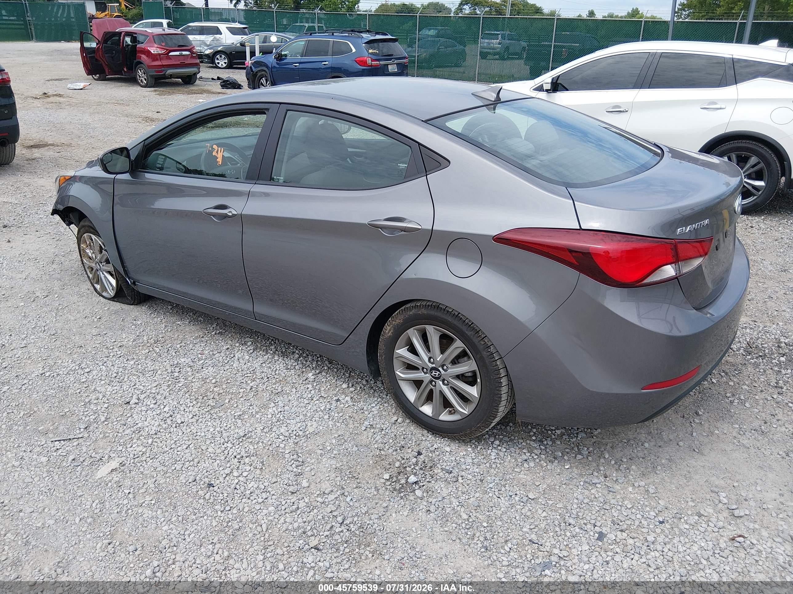 2014 Hyundai Elantra Se Gray vin: 5NPDH4AE8EH503149