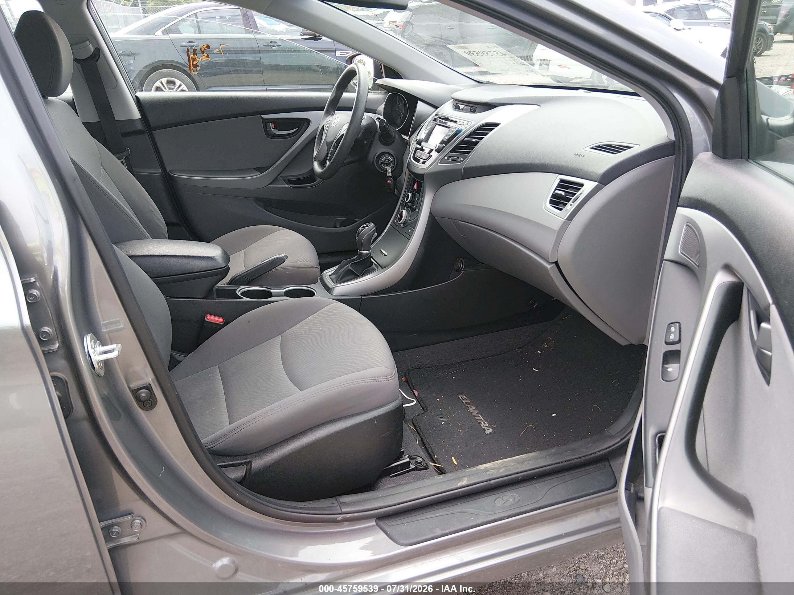 2014 Hyundai Elantra Se Gray vin: 5NPDH4AE8EH503149