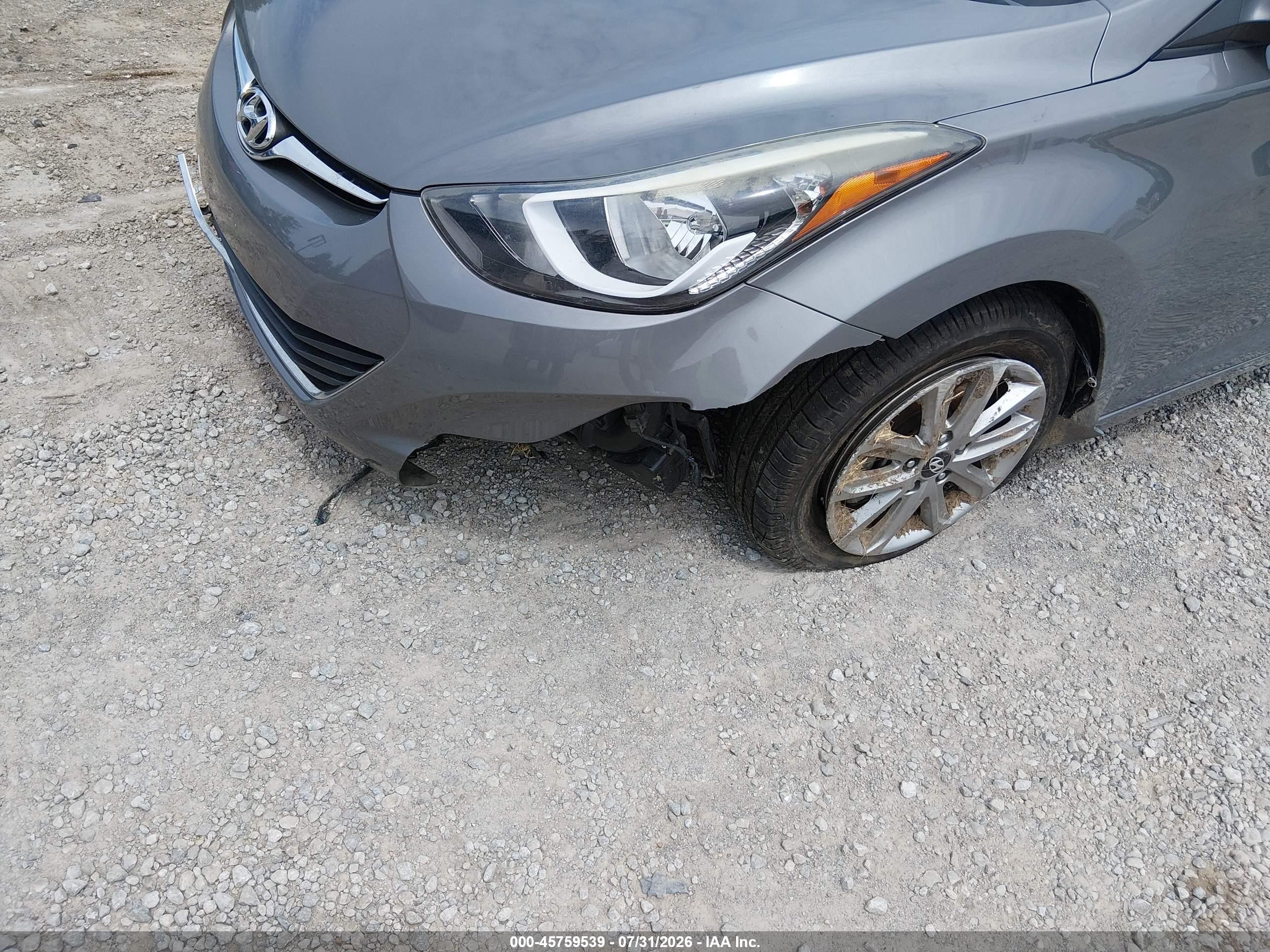 2014 Hyundai Elantra Se Gray vin: 5NPDH4AE8EH503149