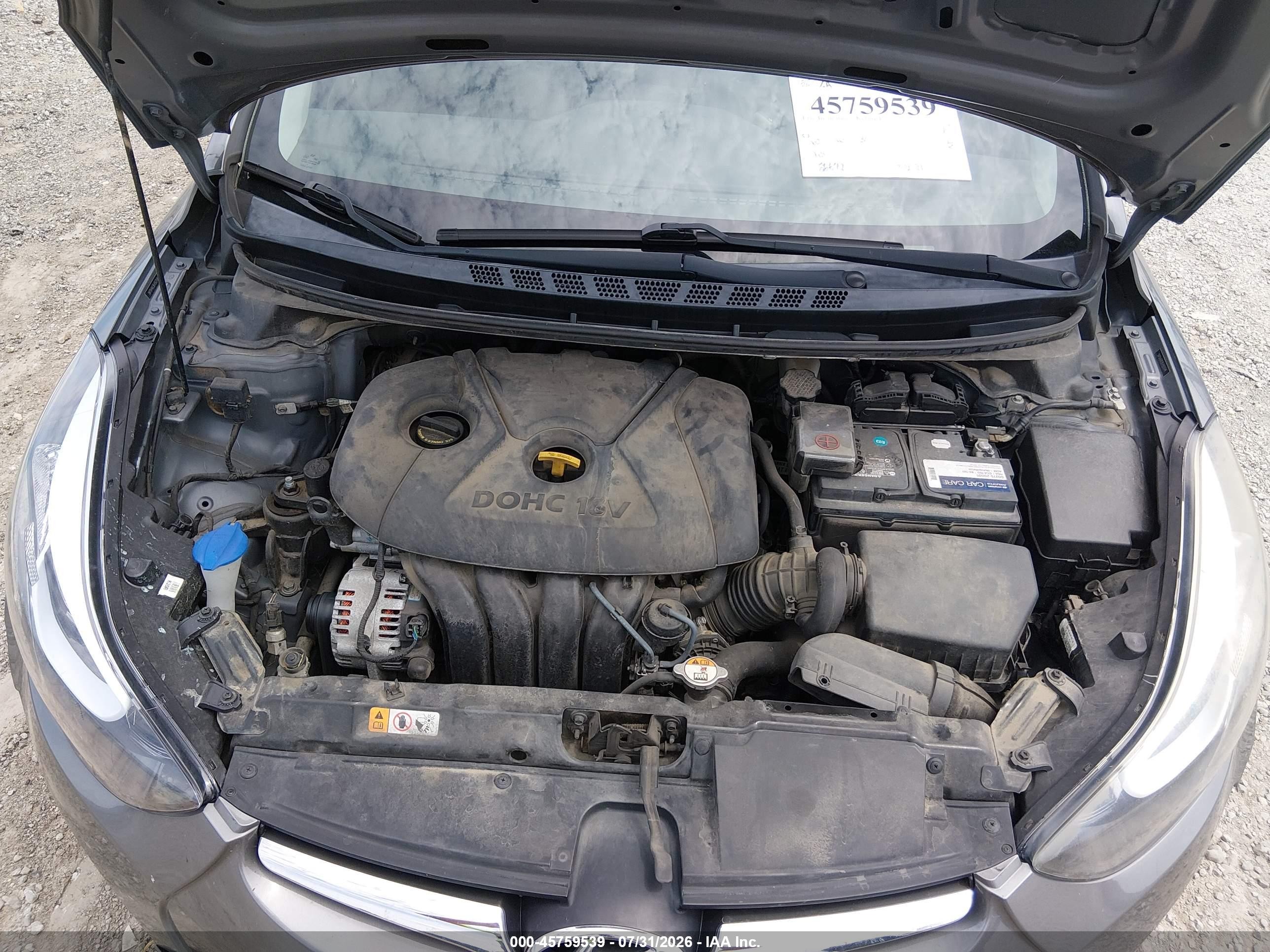 2014 Hyundai Elantra Se Gray vin: 5NPDH4AE8EH503149