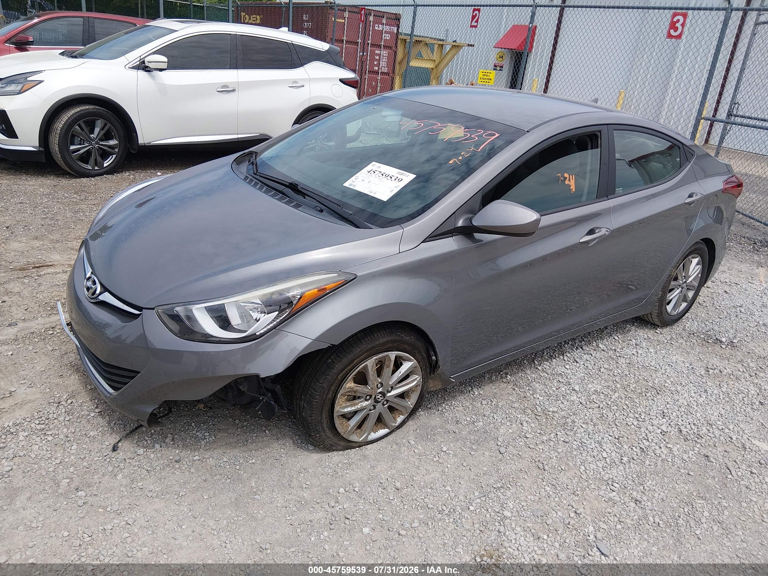 2014 Hyundai Elantra Se Gray vin: 5NPDH4AE8EH503149