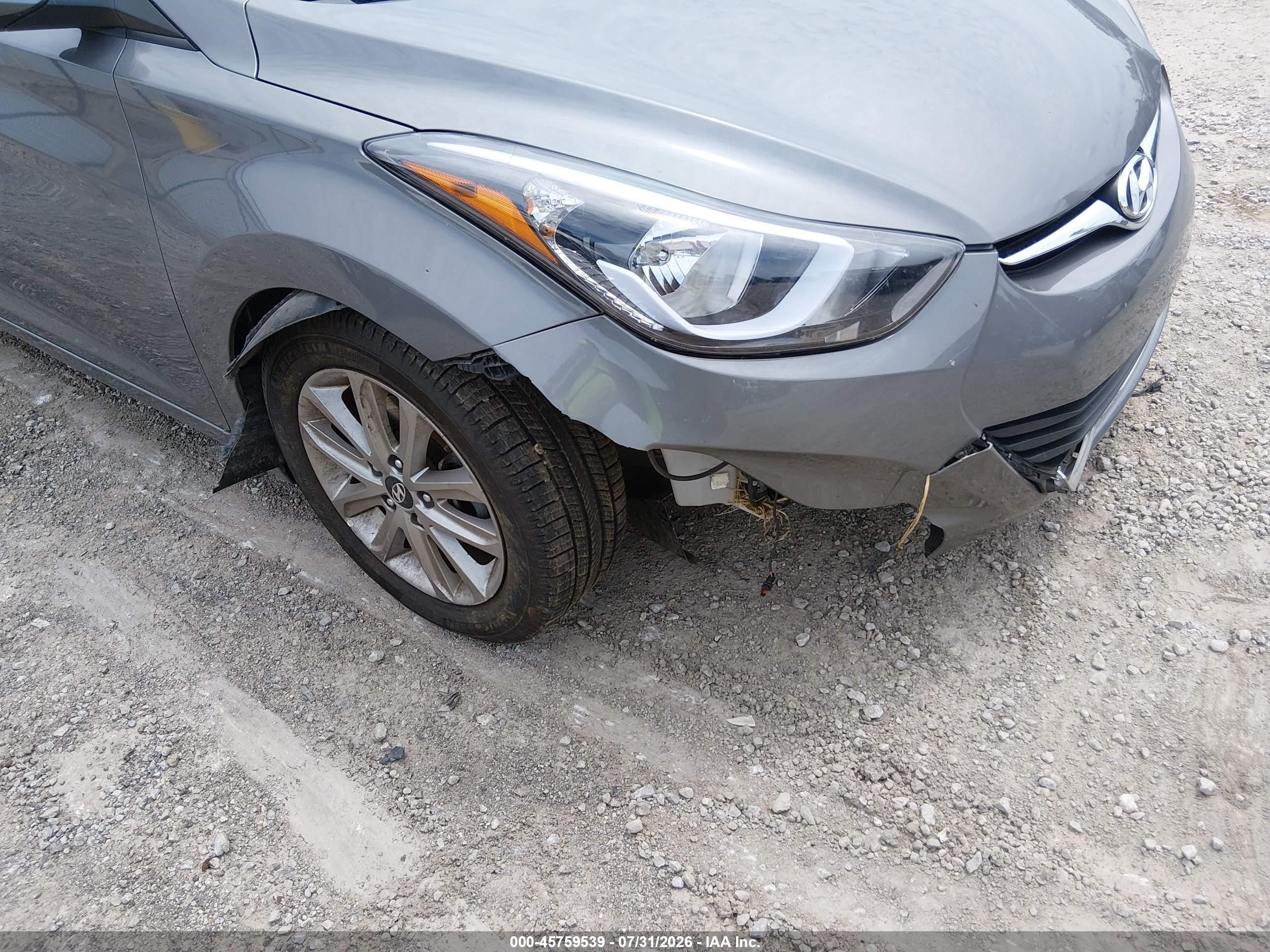 2014 Hyundai Elantra Se Gray vin: 5NPDH4AE8EH503149