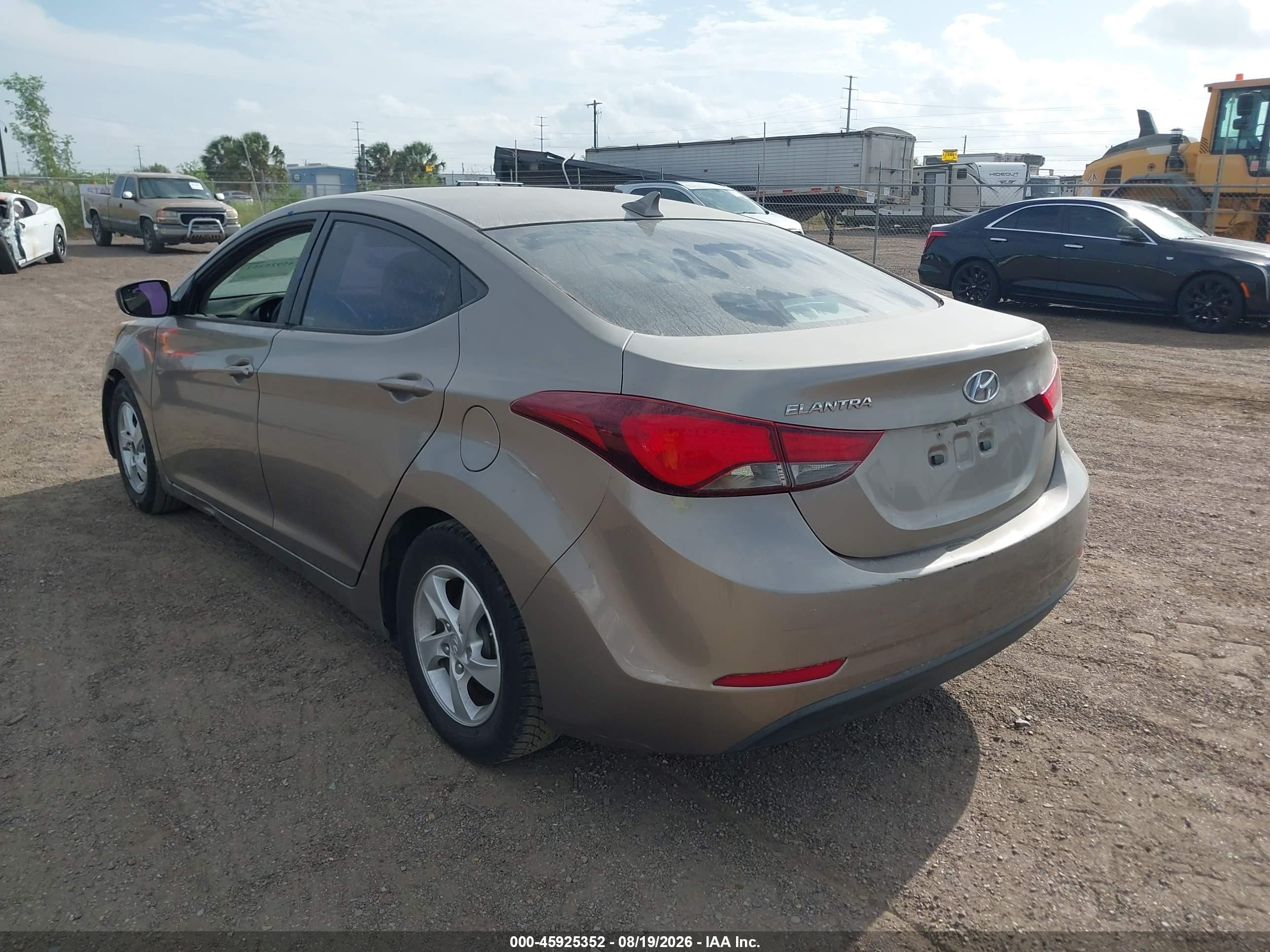 2014 Hyundai Elantra Se Brown vin: 5NPDH4AE8EH505662