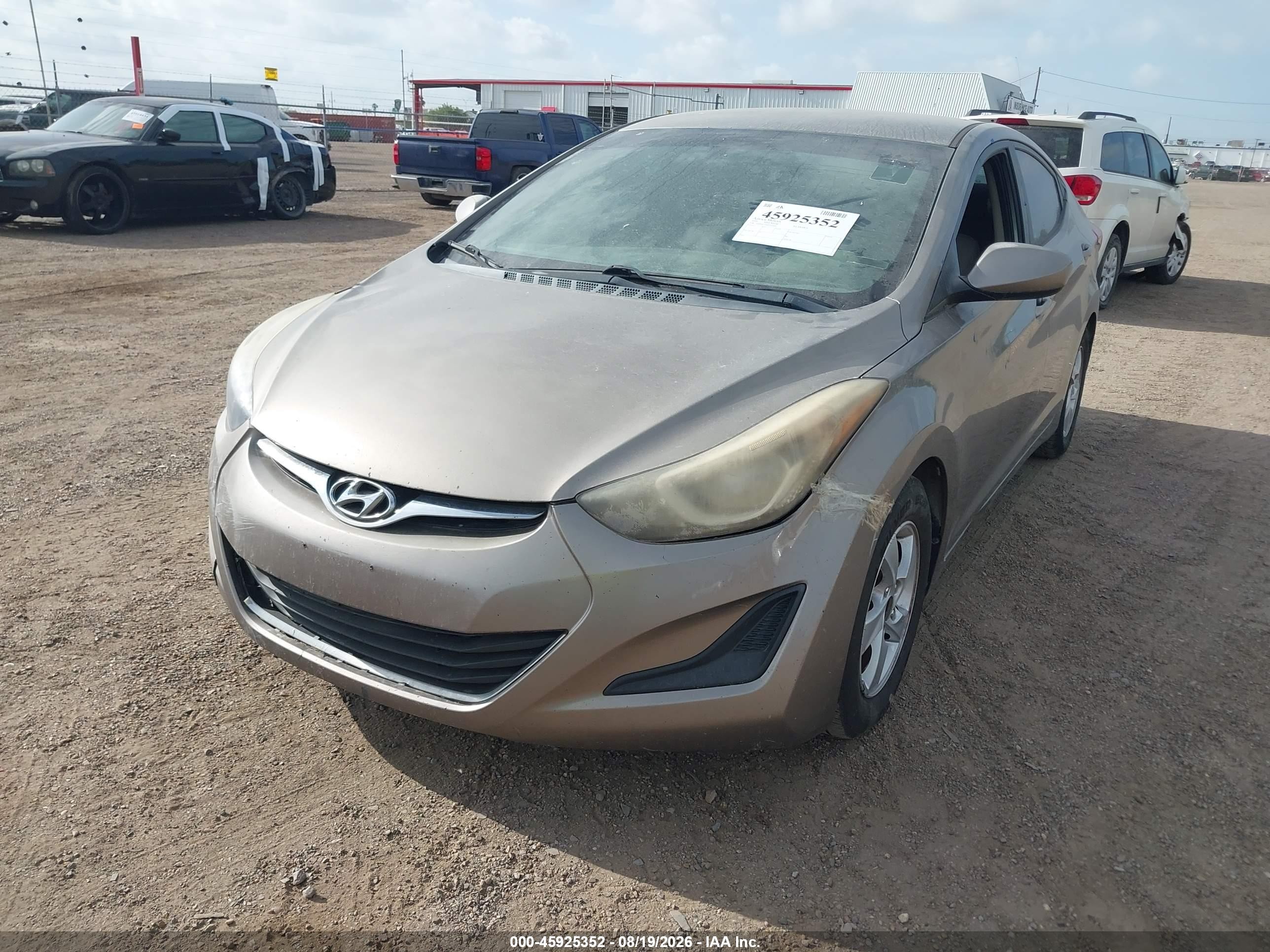 2014 Hyundai Elantra Se Brown vin: 5NPDH4AE8EH505662