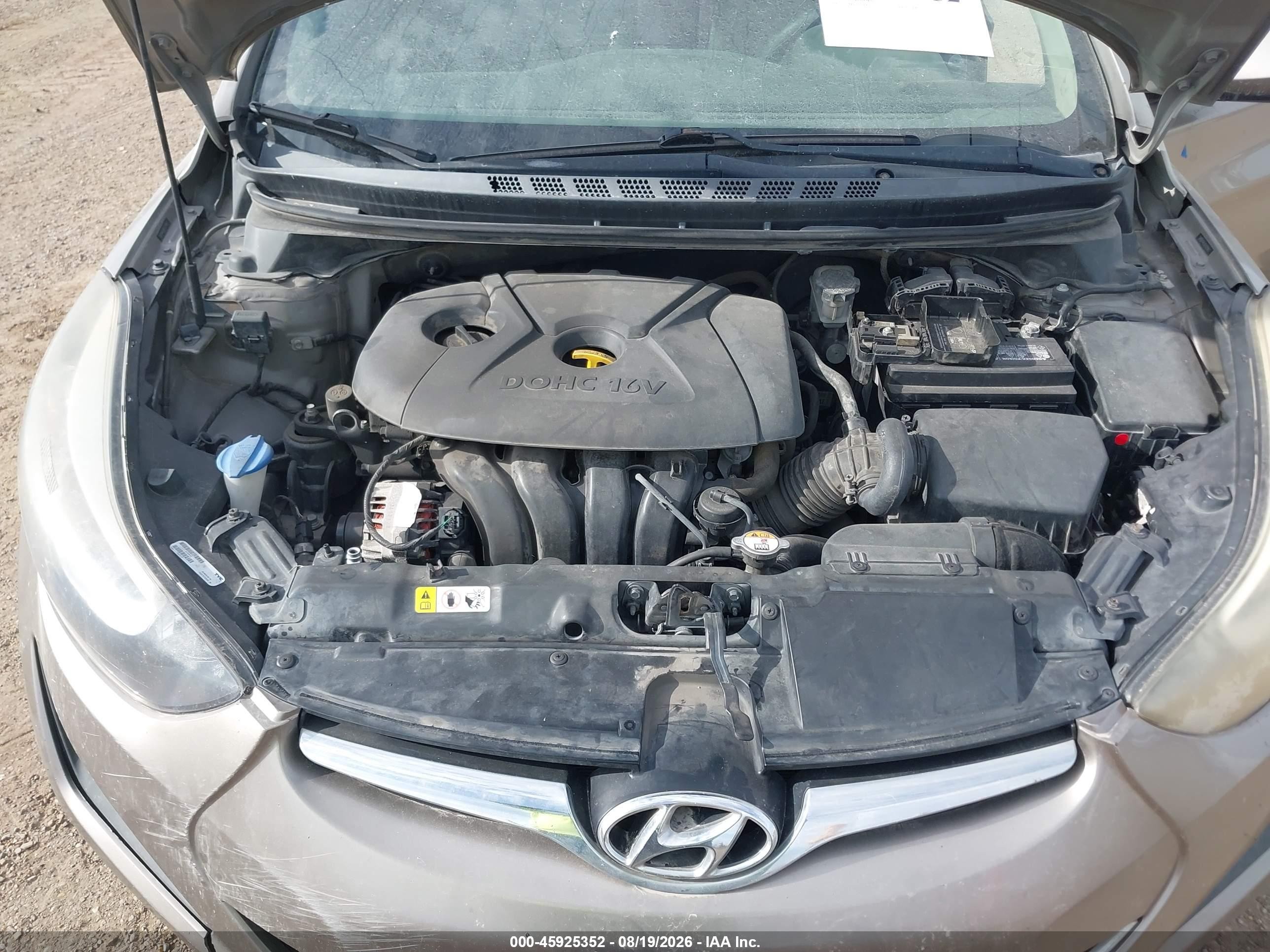 2014 Hyundai Elantra Se Brown vin: 5NPDH4AE8EH505662
