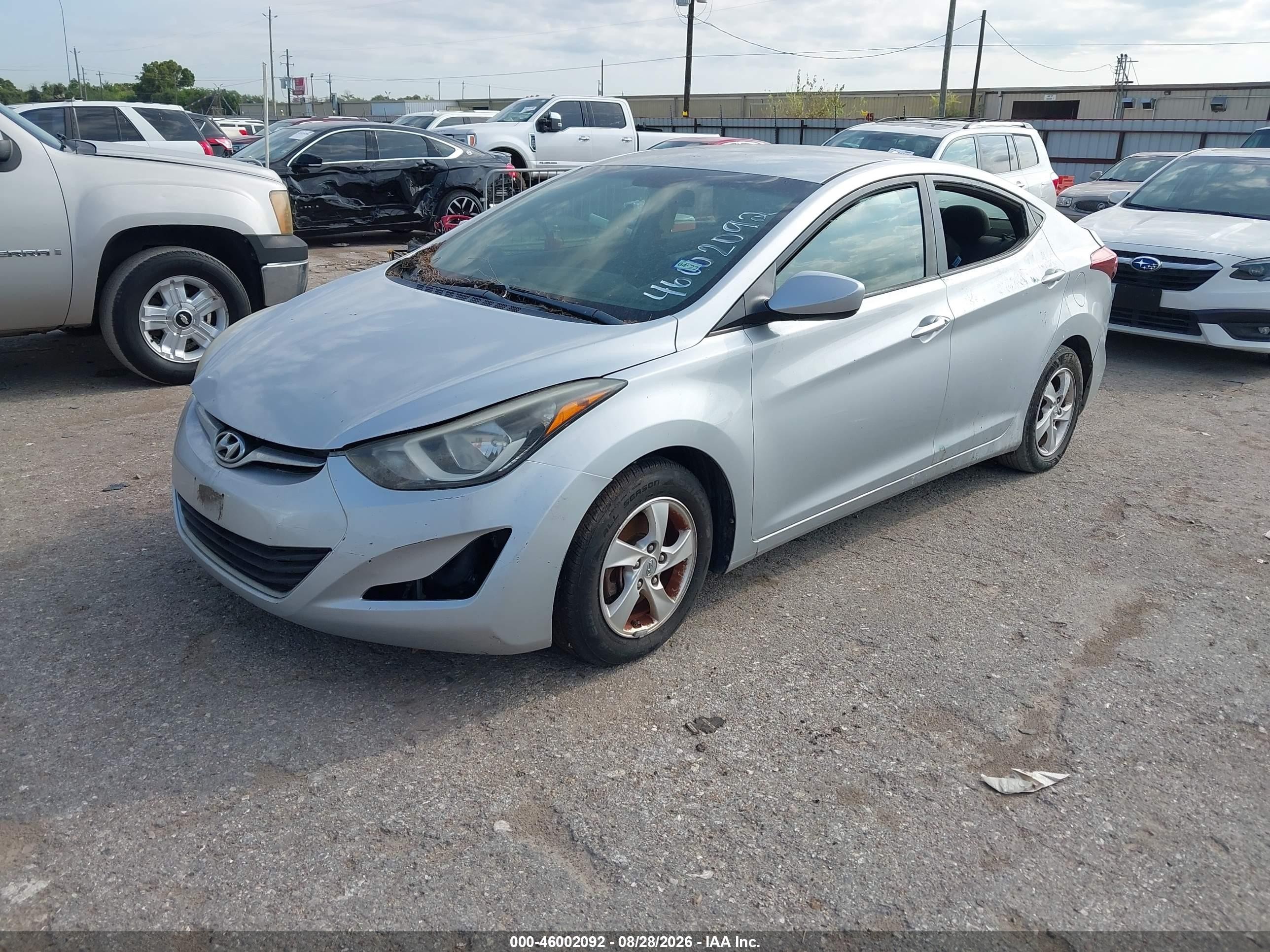 2014 Hyundai Elantra Se Silver vin: 5NPDH4AE8EH521943