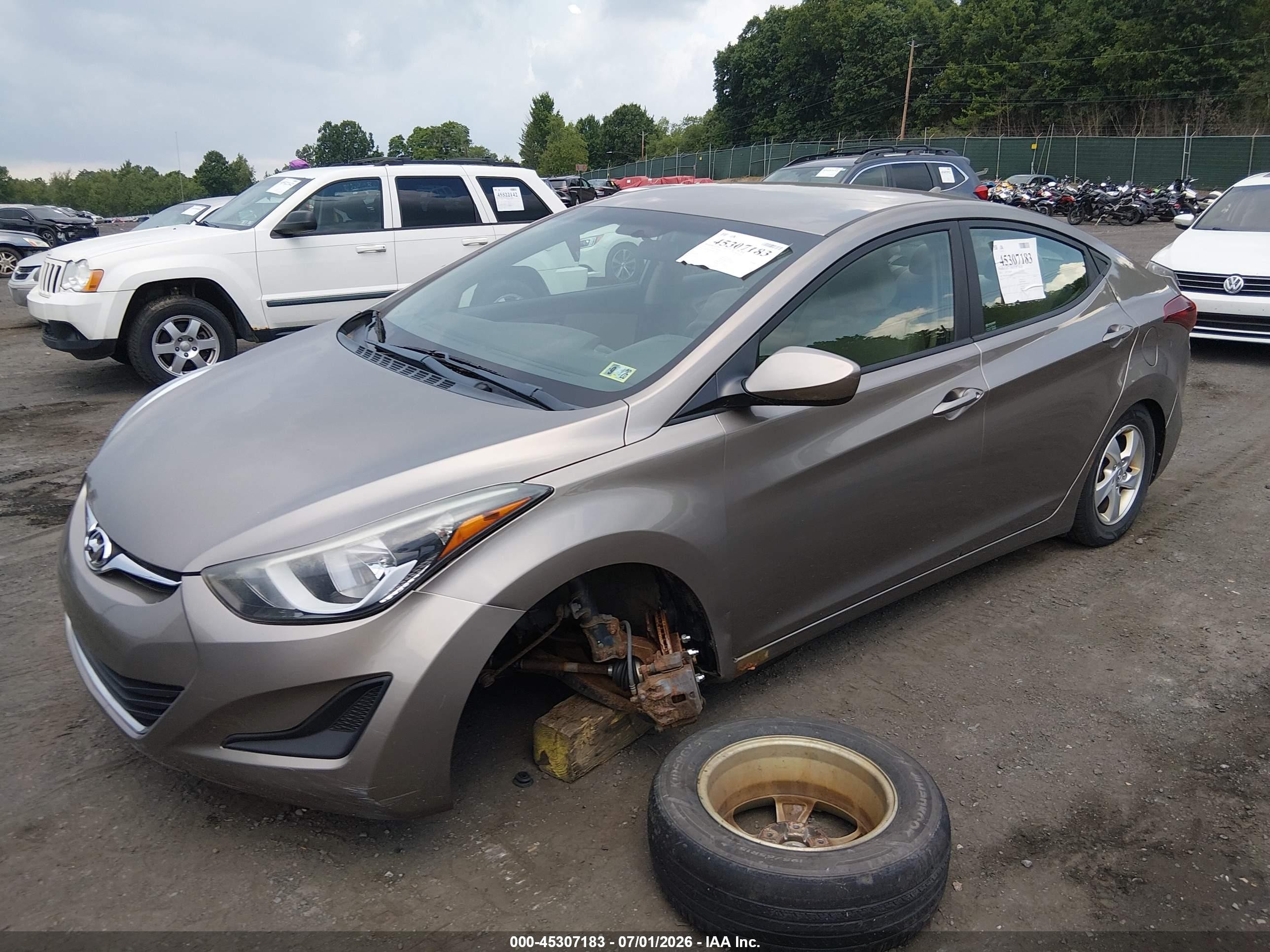 2014 Hyundai Elantra Se Gray vin: 5NPDH4AE8EH522994
