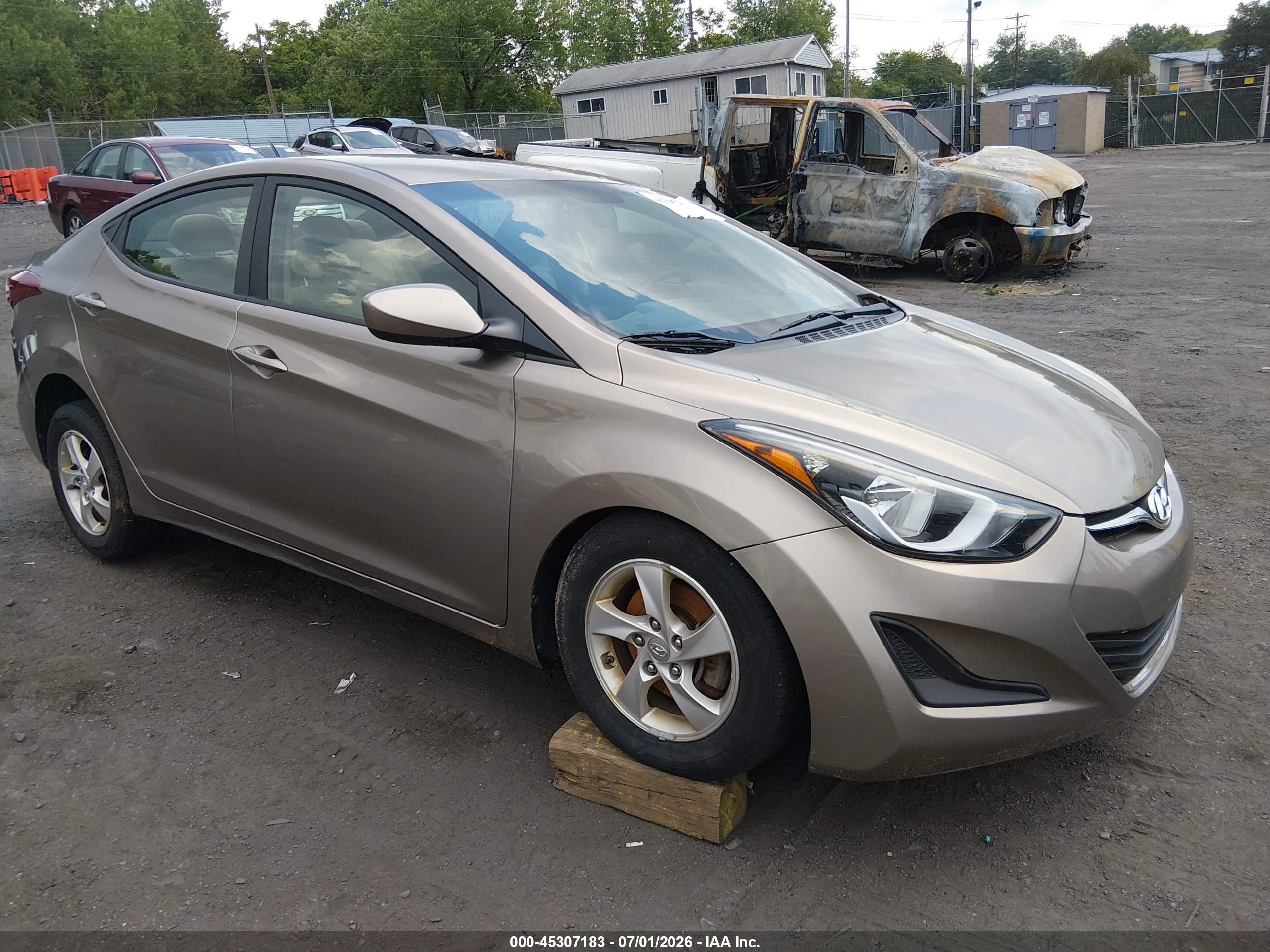 2014 Hyundai Elantra Se Gray vin: 5NPDH4AE8EH522994