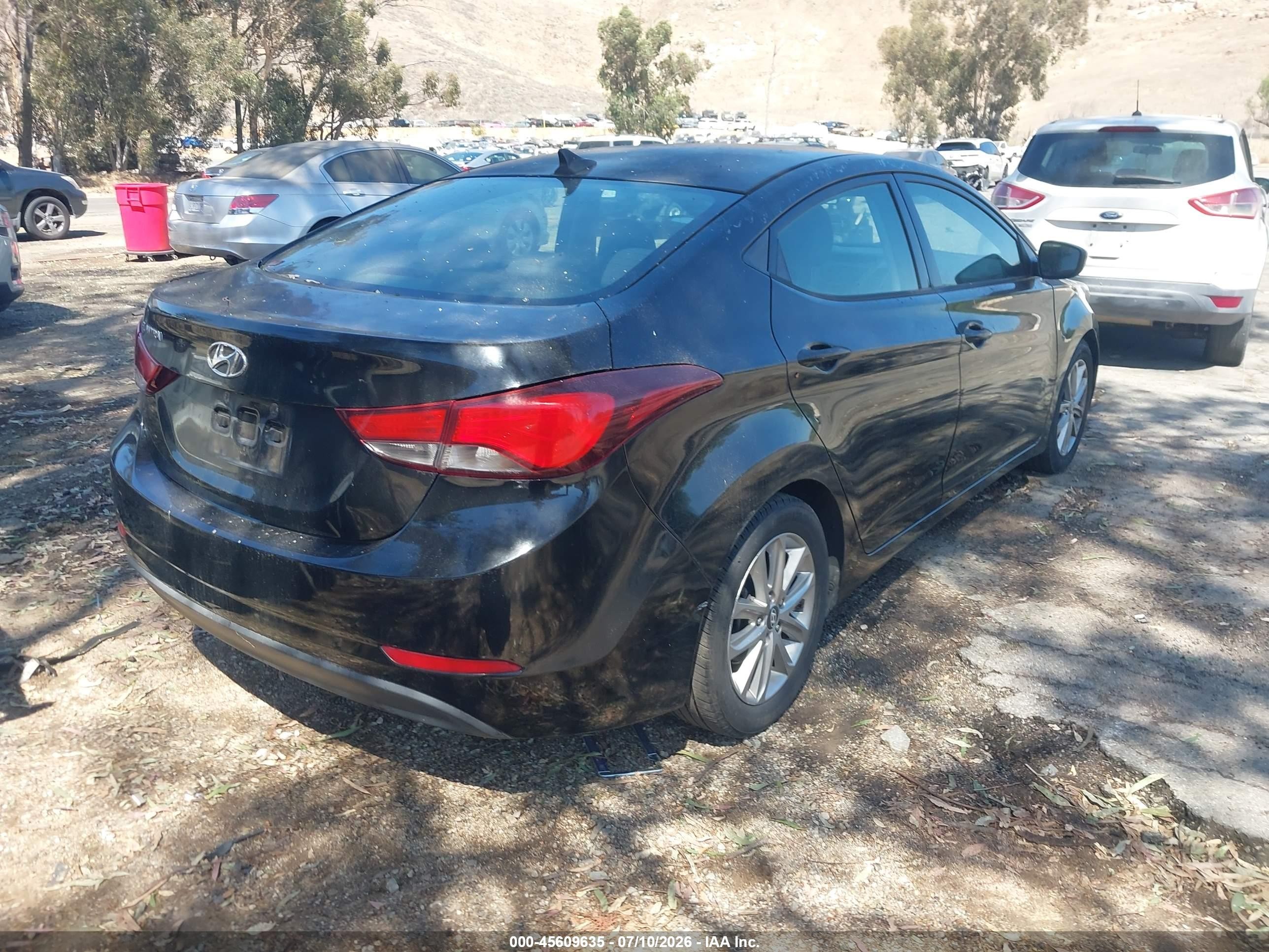 2014 Hyundai Elantra Se Black vin: 5NPDH4AE8EH531324
