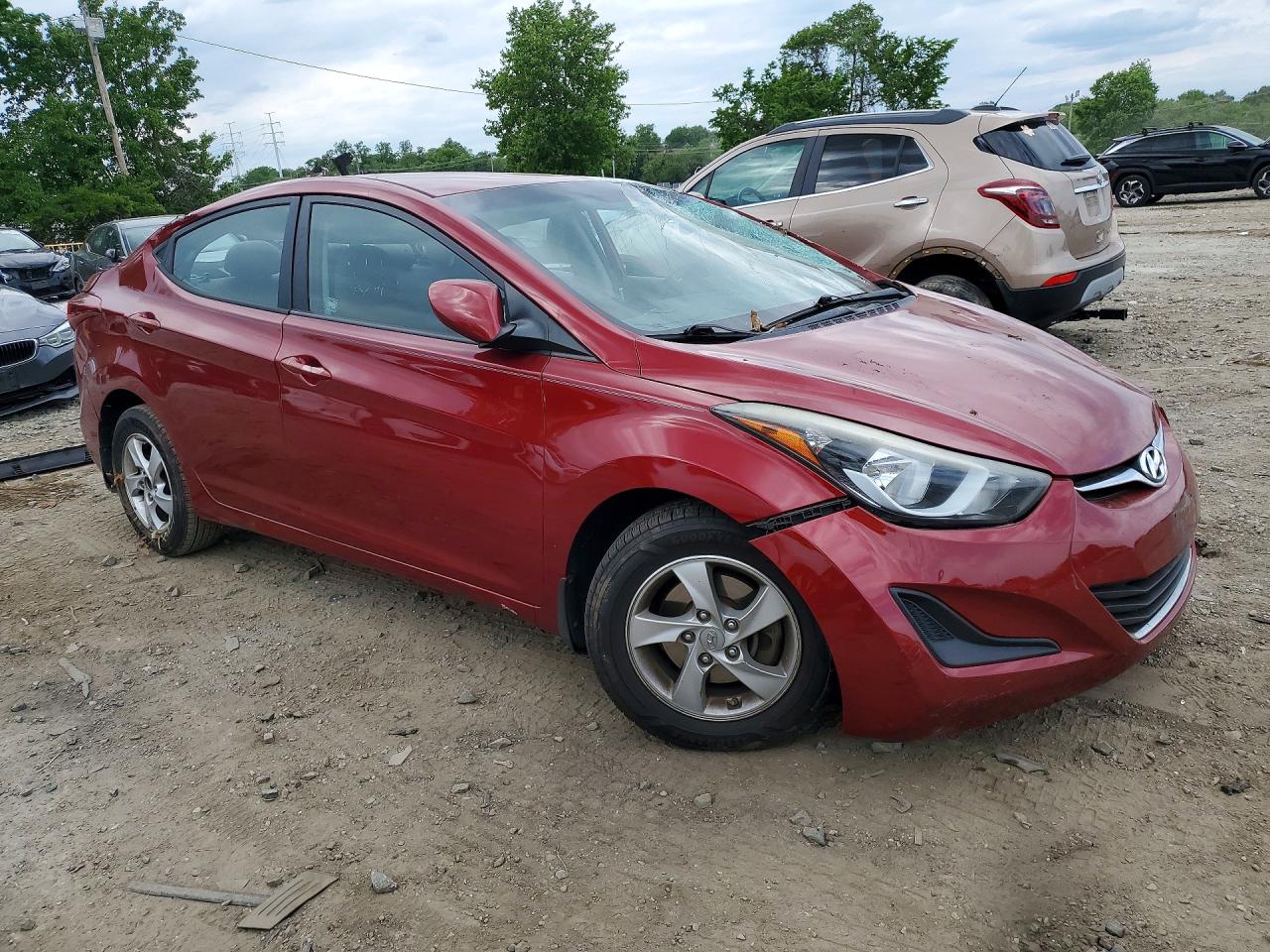 2014 Hyundai Elantra Se Burgundy vin: 5NPDH4AE8EH536250
