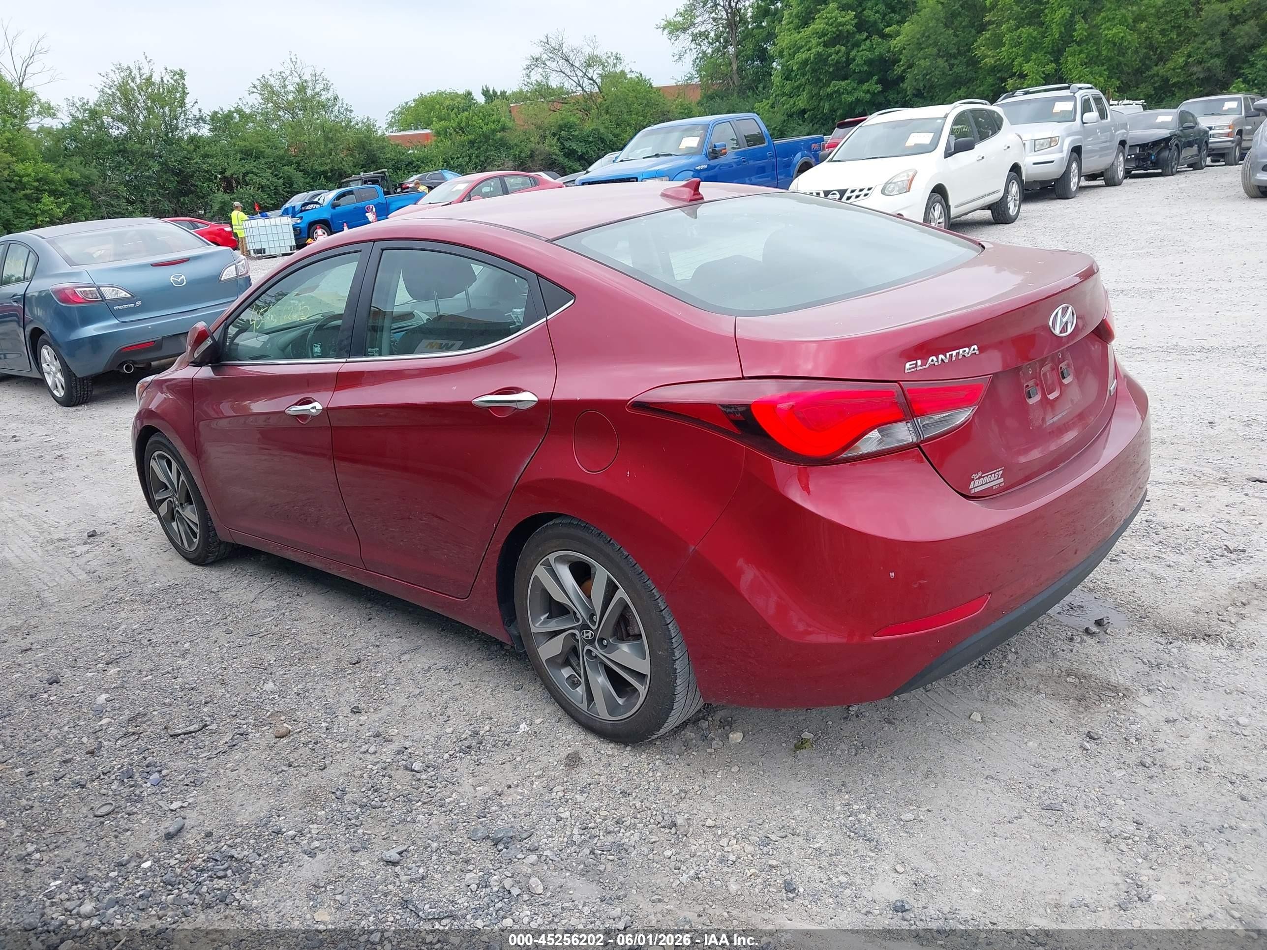 2014 Hyundai Elantra Limited Red vin: 5NPDH4AE8EH542310