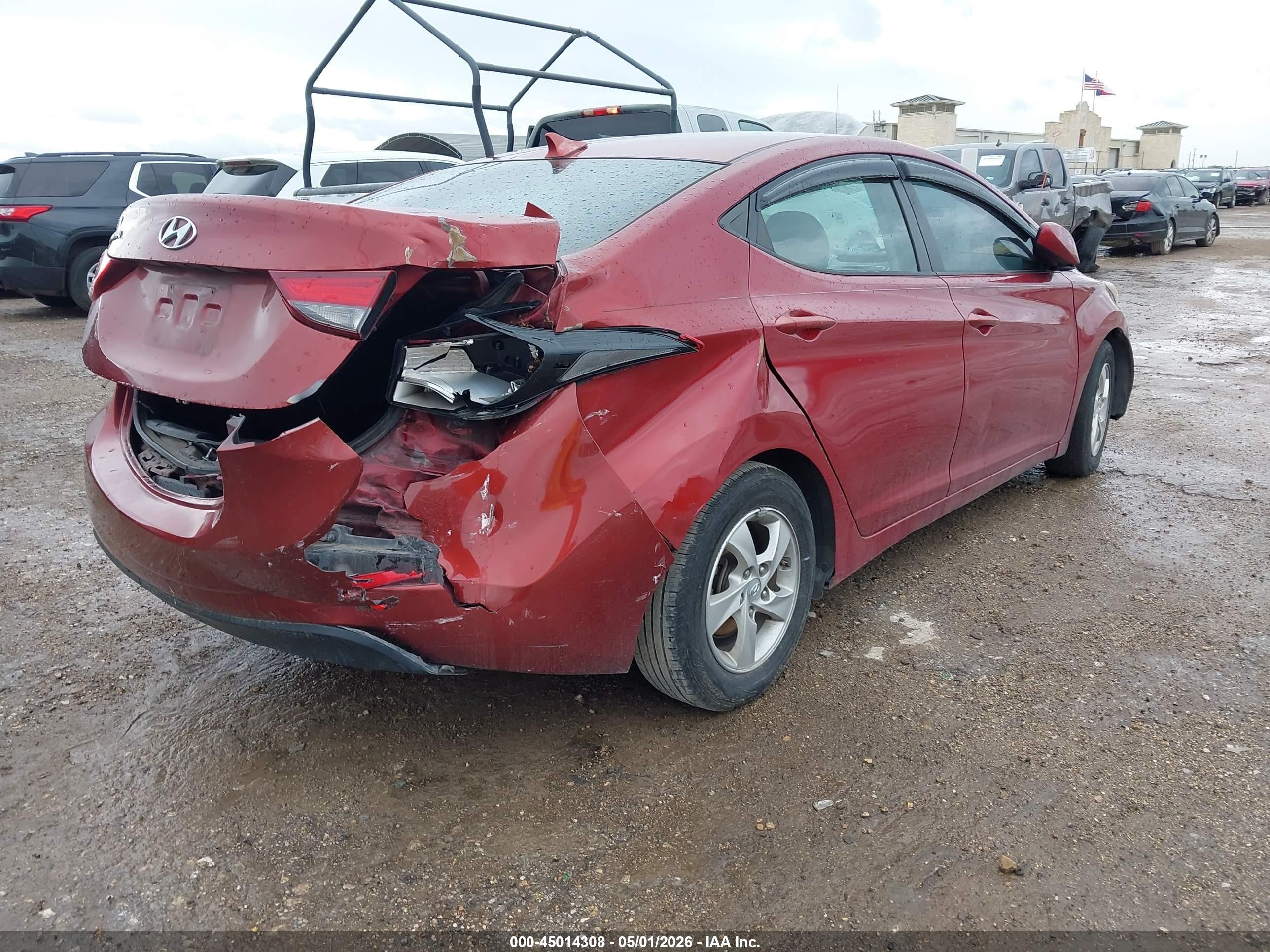 2014 Hyundai Elantra Se Burgundy vin: 5NPDH4AE8EH546843