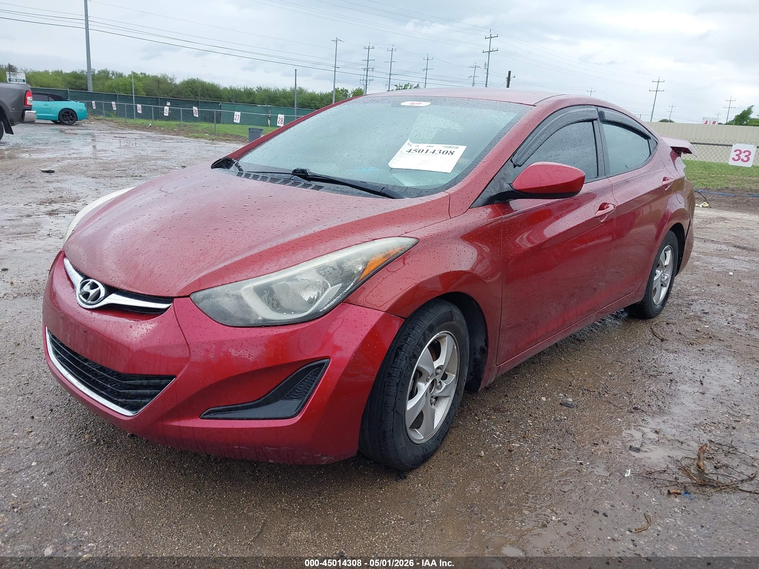 2014 Hyundai Elantra Se Burgundy vin: 5NPDH4AE8EH546843