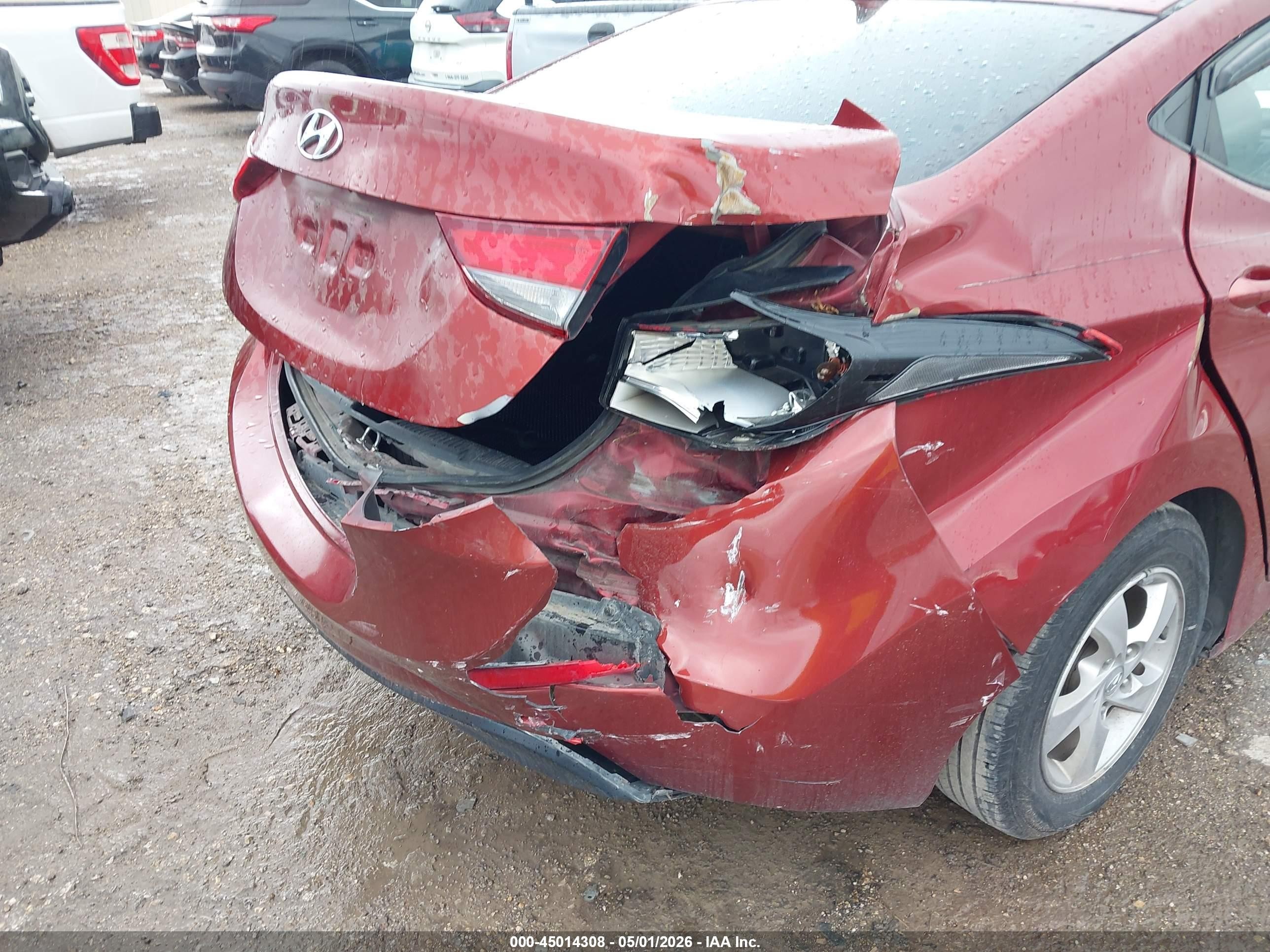 2014 Hyundai Elantra Se Burgundy vin: 5NPDH4AE8EH546843