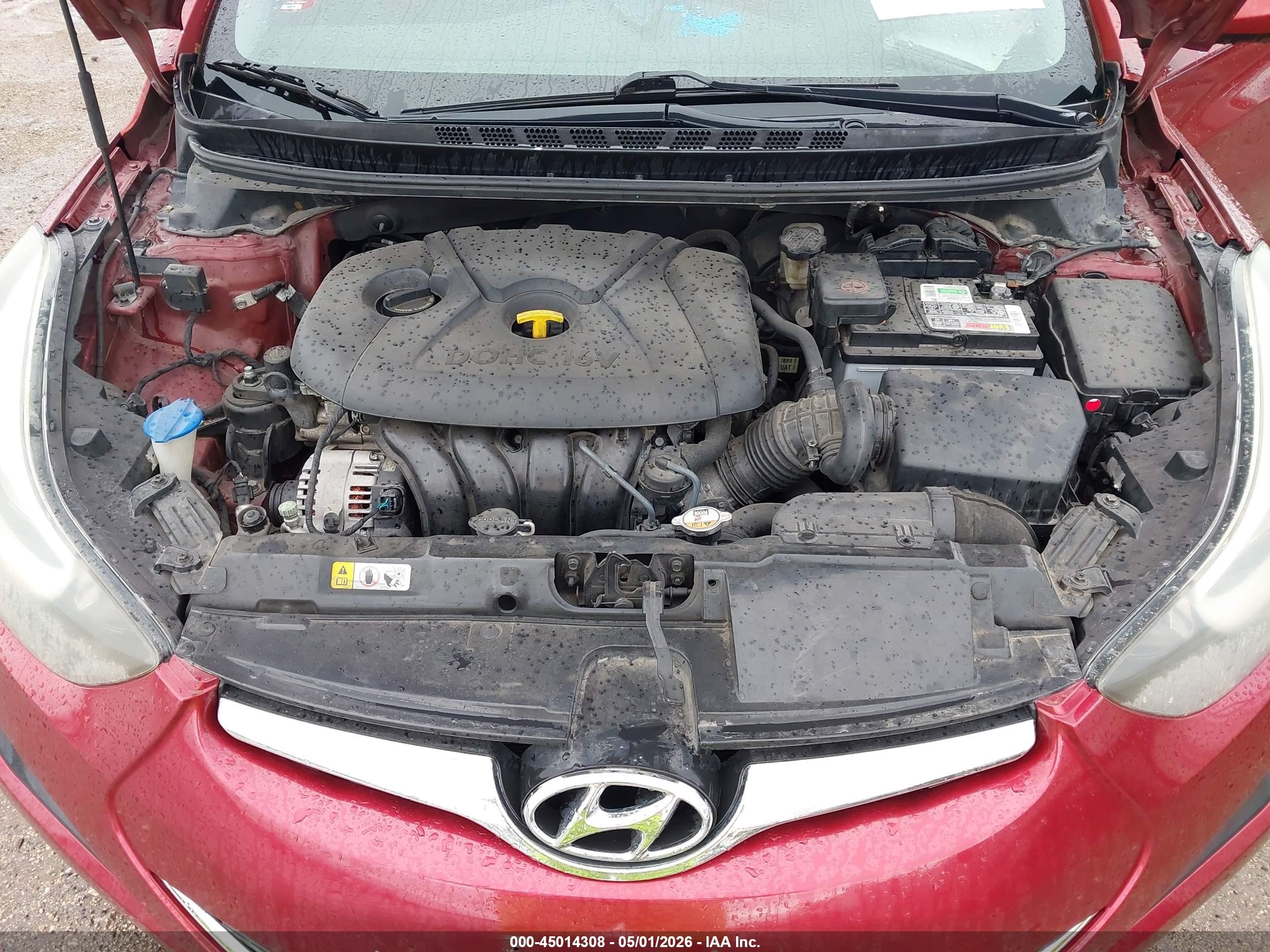 2014 Hyundai Elantra Se Burgundy vin: 5NPDH4AE8EH546843