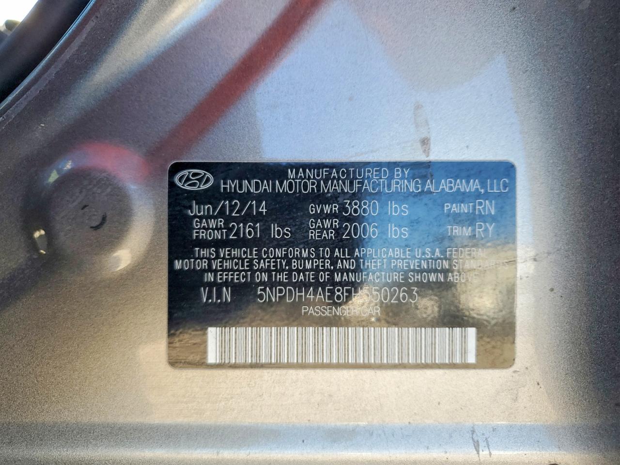 2015 Hyundai Elantra Se Brown vin: 5NPDH4AE8FH550263