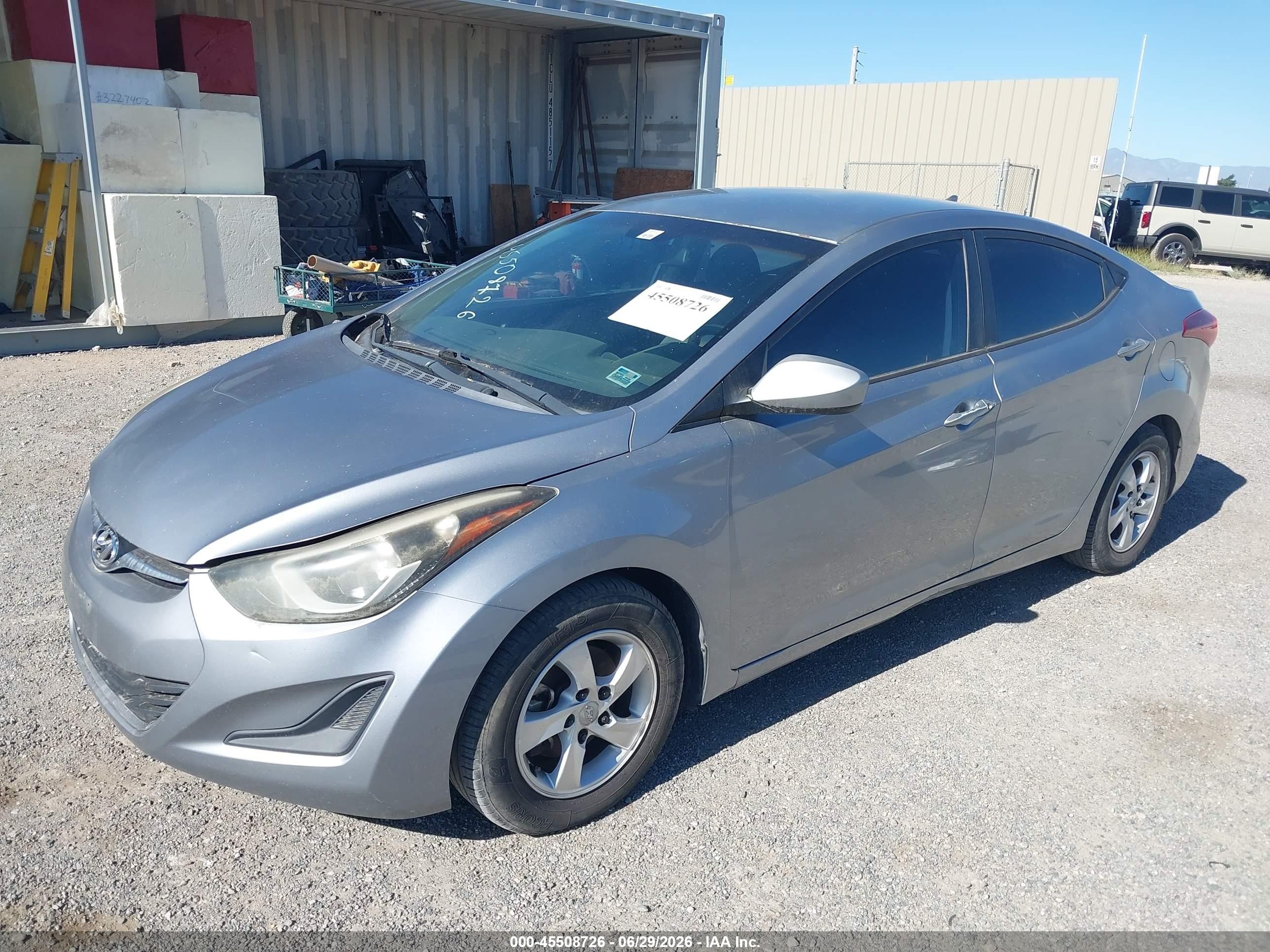 2015 Hyundai Elantra Se Gray vin: 5NPDH4AE8FH562896
