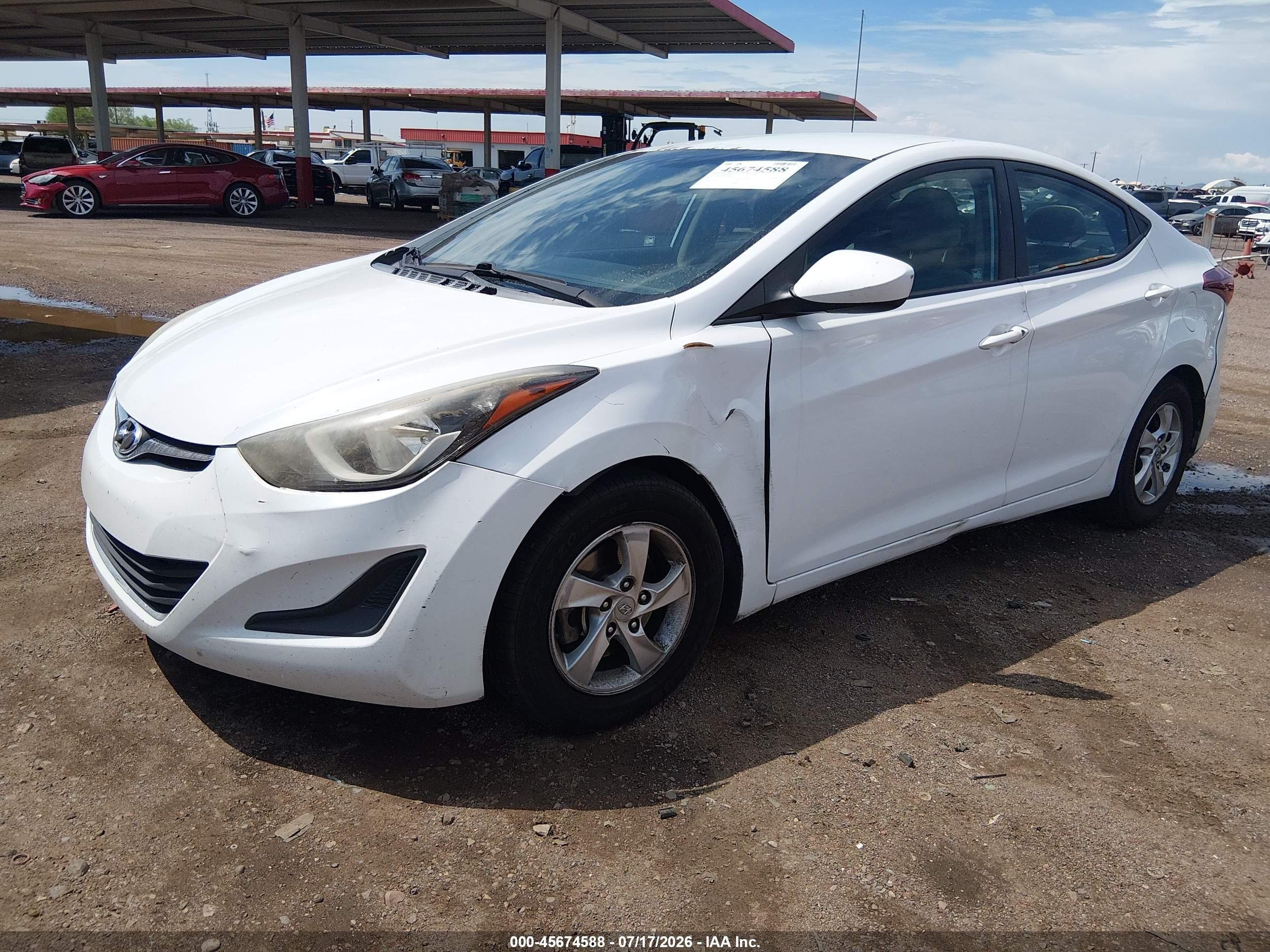 2015 Hyundai Elantra Se White vin: 5NPDH4AE8FH566415