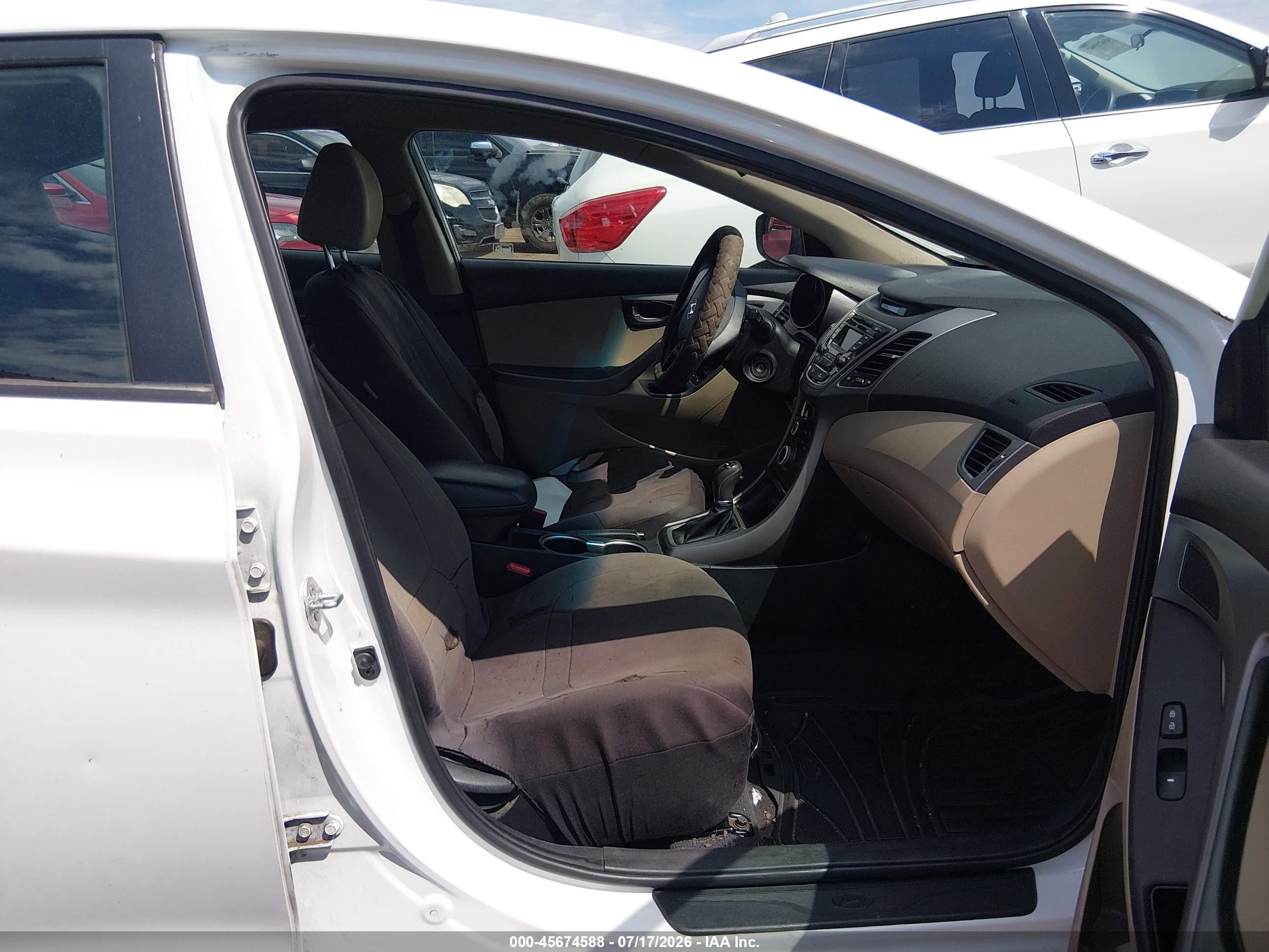 2015 Hyundai Elantra Se White vin: 5NPDH4AE8FH566415