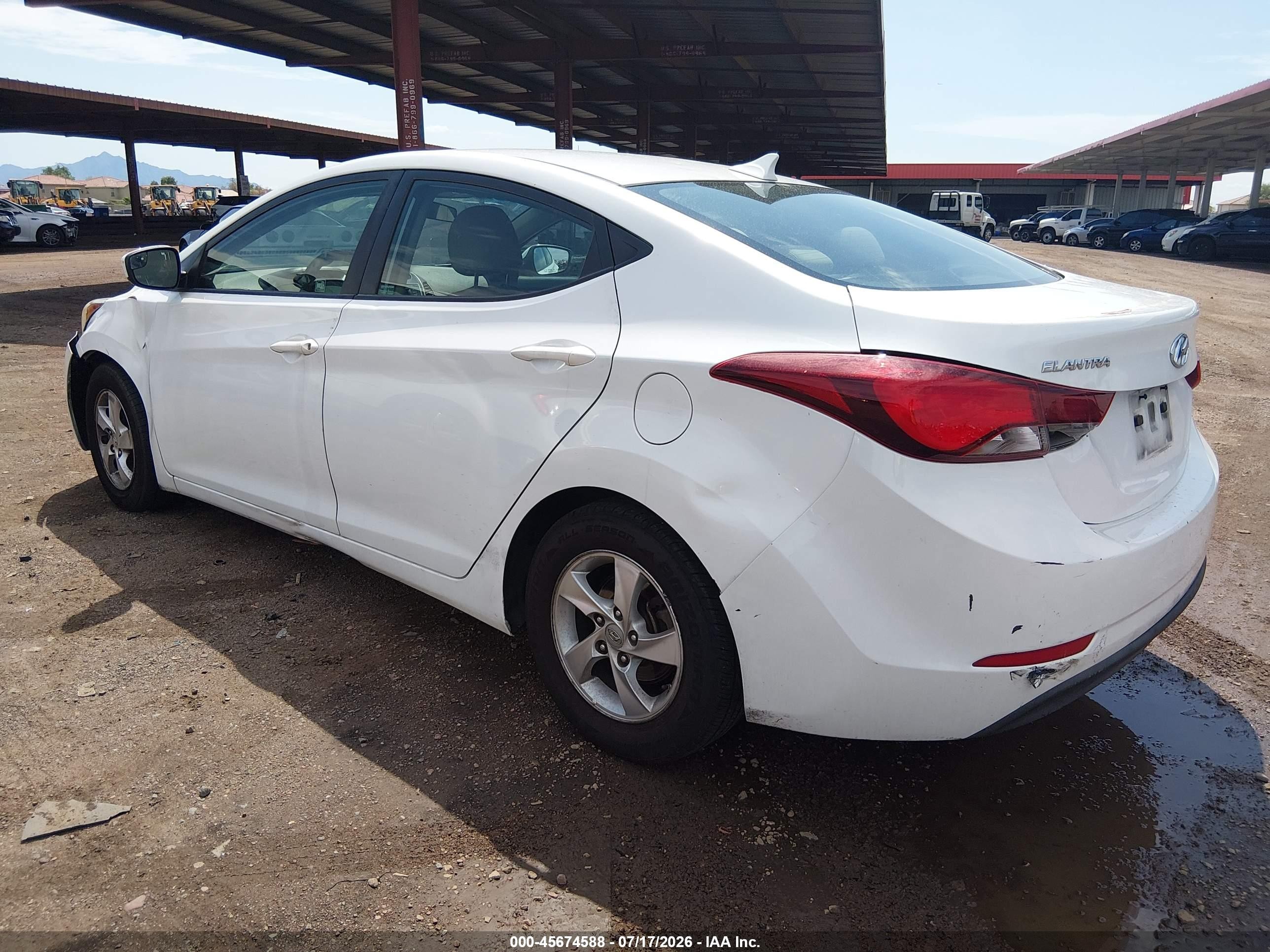 2015 Hyundai Elantra Se White vin: 5NPDH4AE8FH566415
