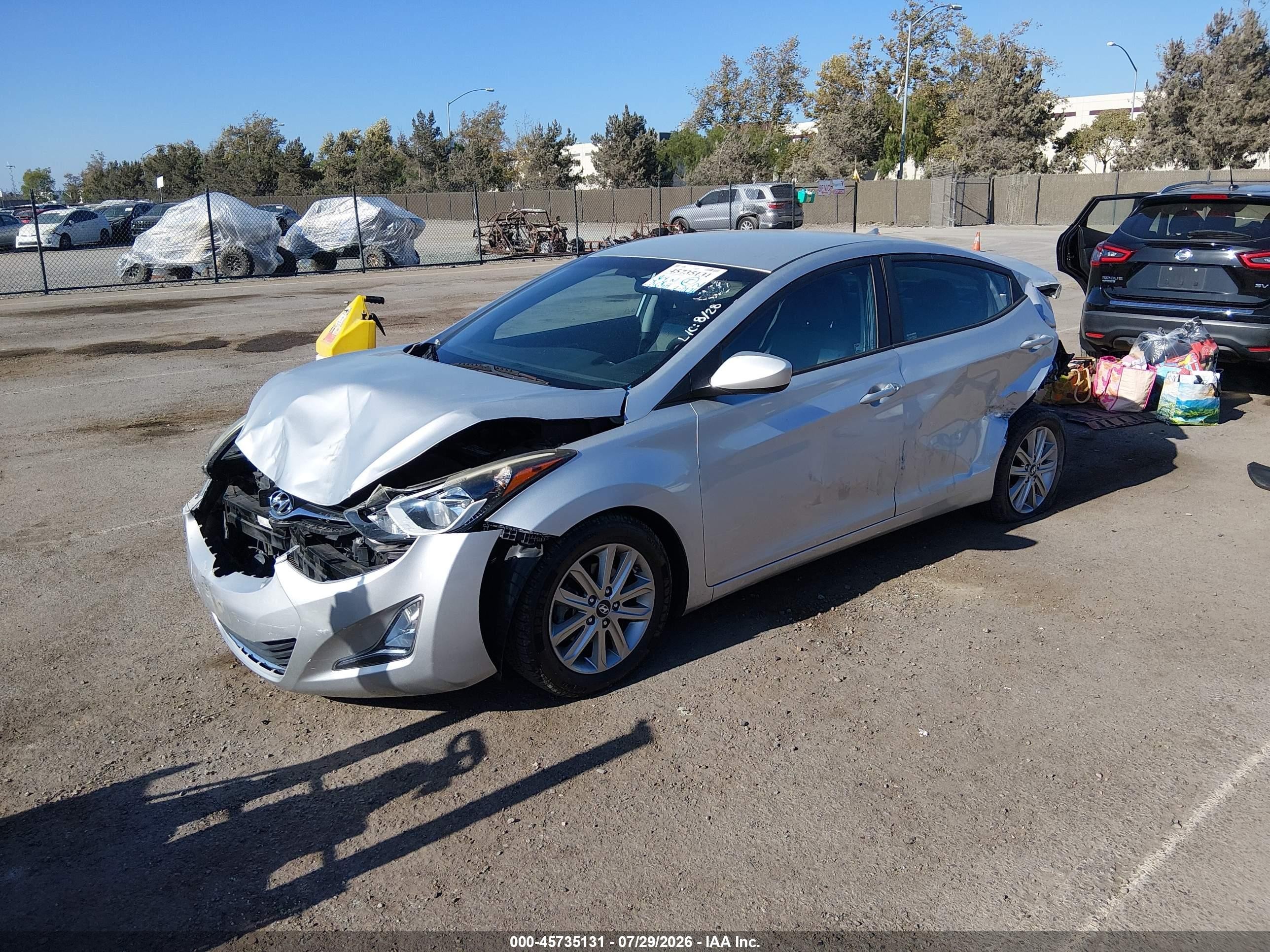 2015 Hyundai Elantra Se Silver vin: 5NPDH4AE8FH571615