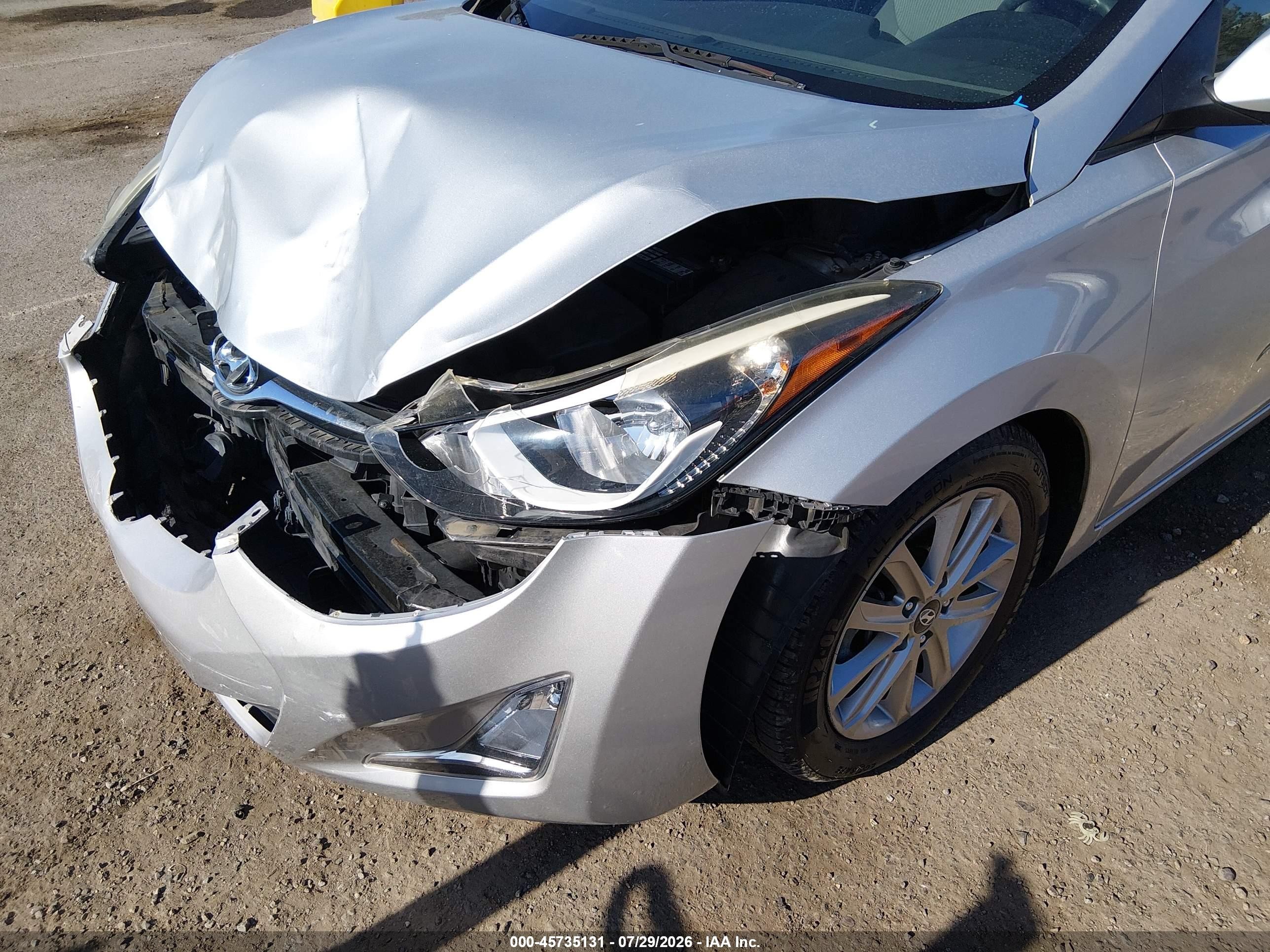 2015 Hyundai Elantra Se Silver vin: 5NPDH4AE8FH571615