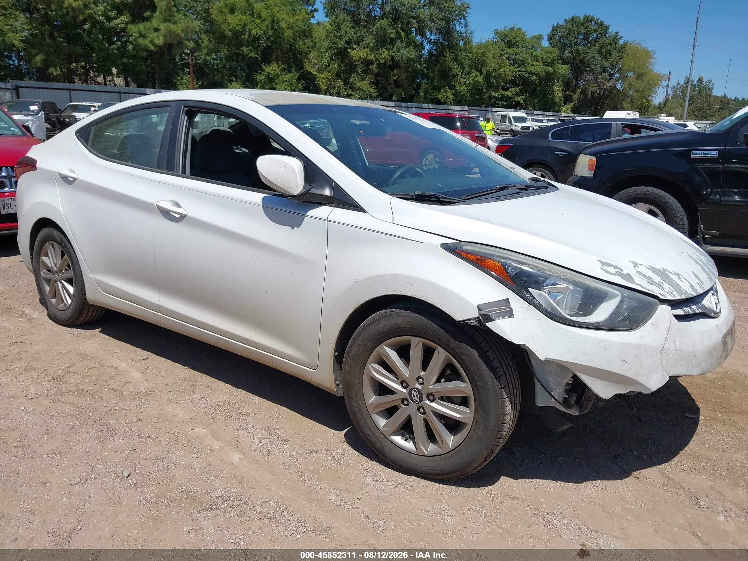2015 Hyundai Elantra Se White vin: 5NPDH4AE8FH572814