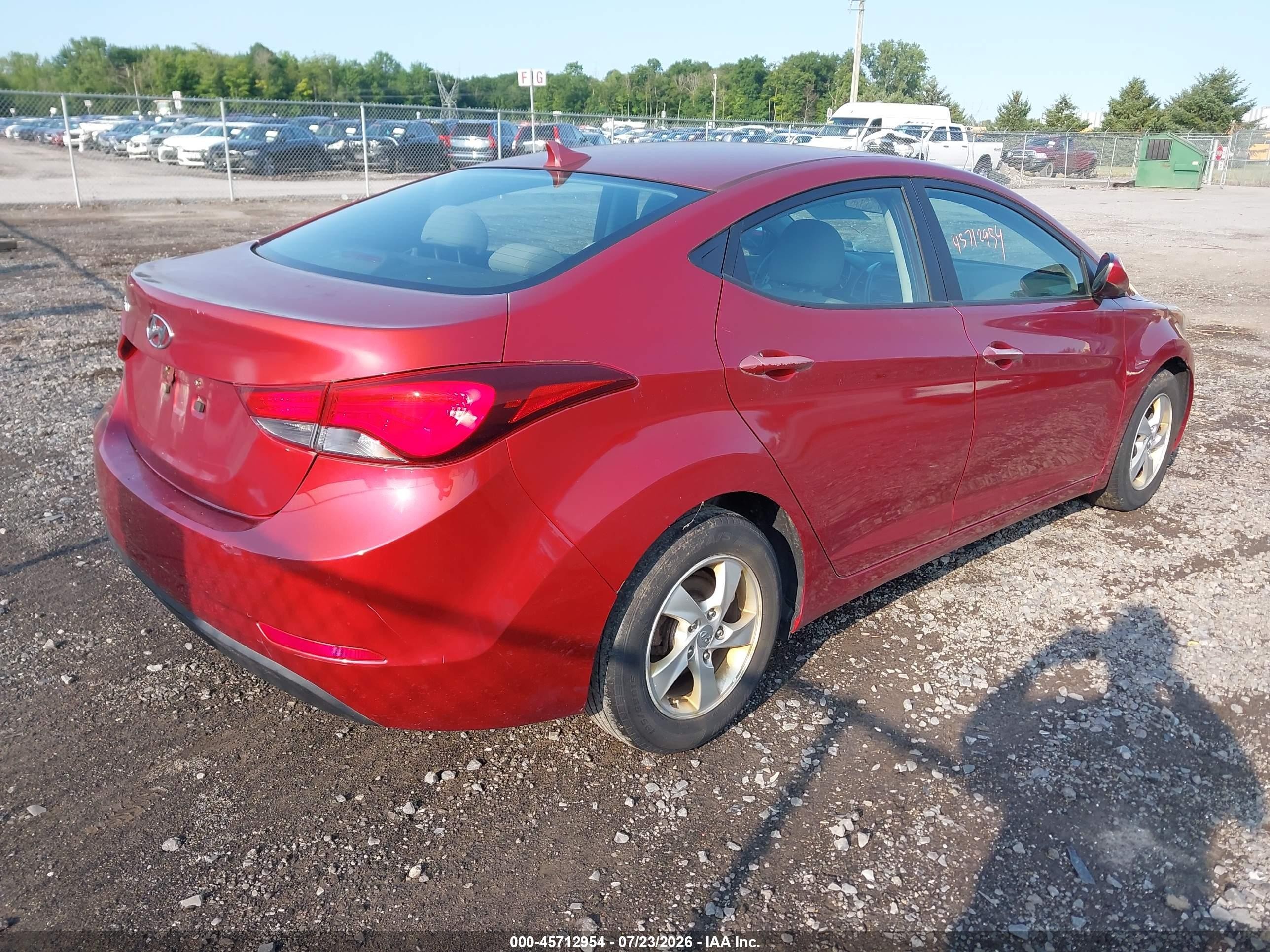 2015 Hyundai Elantra Se Red vin: 5NPDH4AE8FH575535