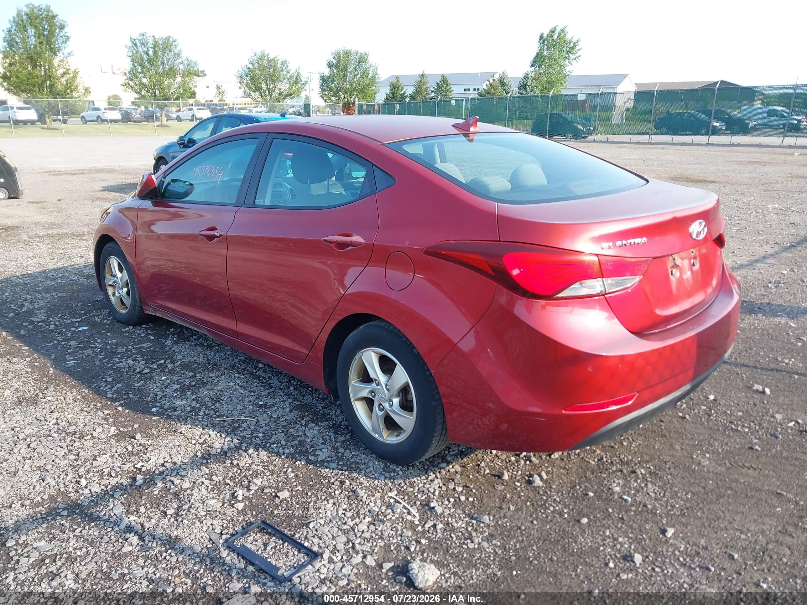 2015 Hyundai Elantra Se Red vin: 5NPDH4AE8FH575535