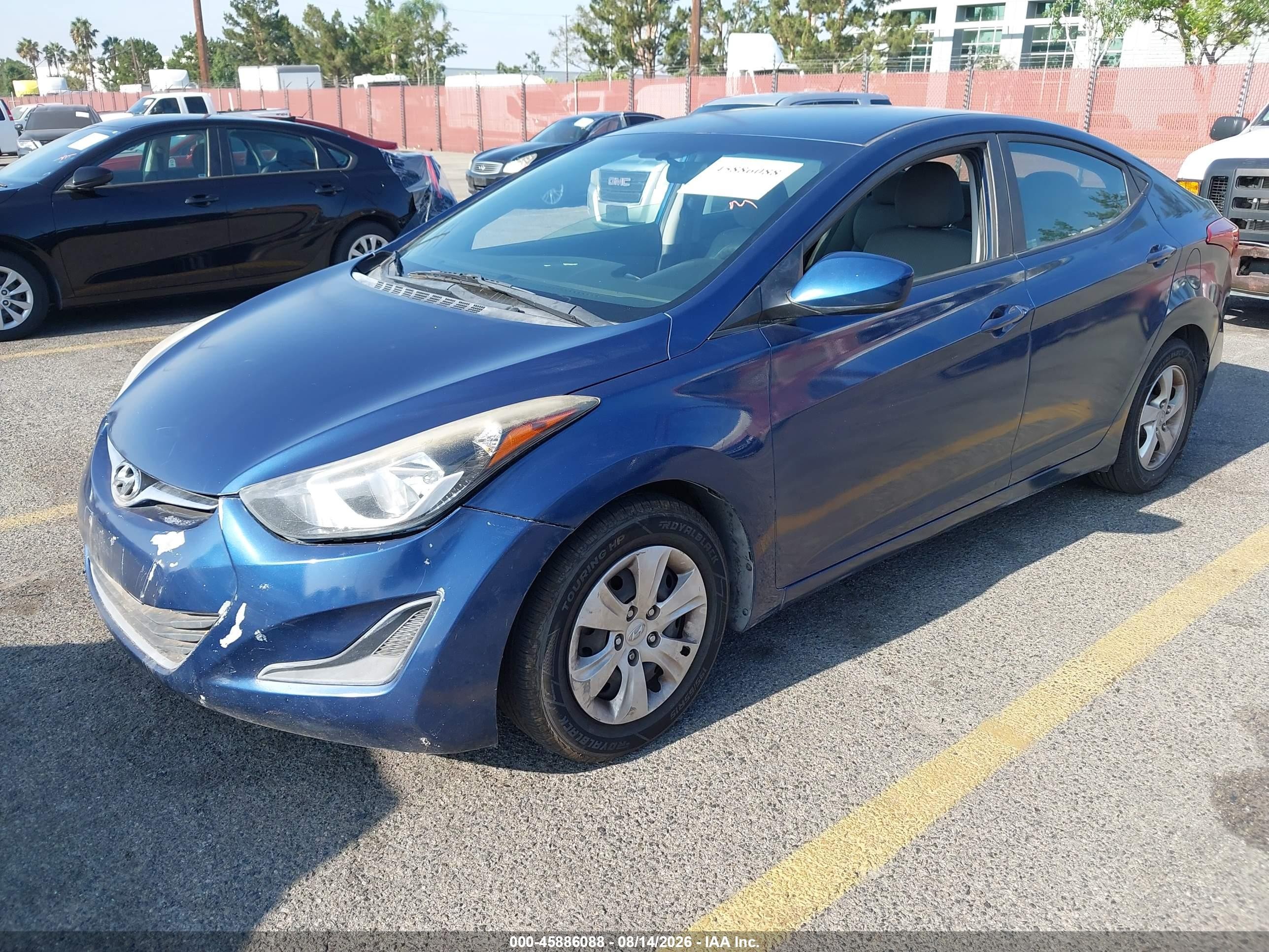 2015 Hyundai Elantra Se Blue vin: 5NPDH4AE8FH581528