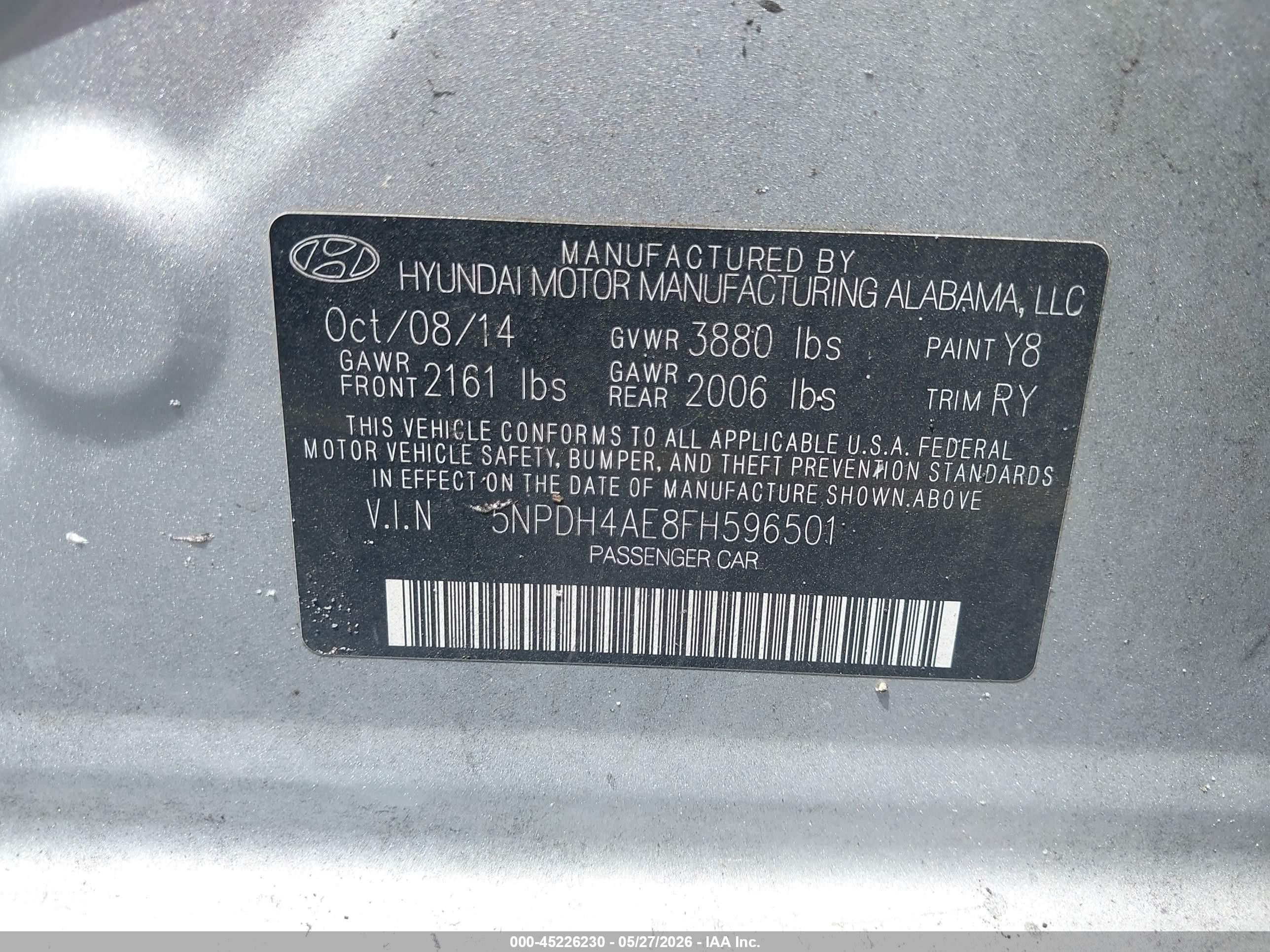 2015 Hyundai Elantra Limited Серебряный vin: 5NPDH4AE8FH596501