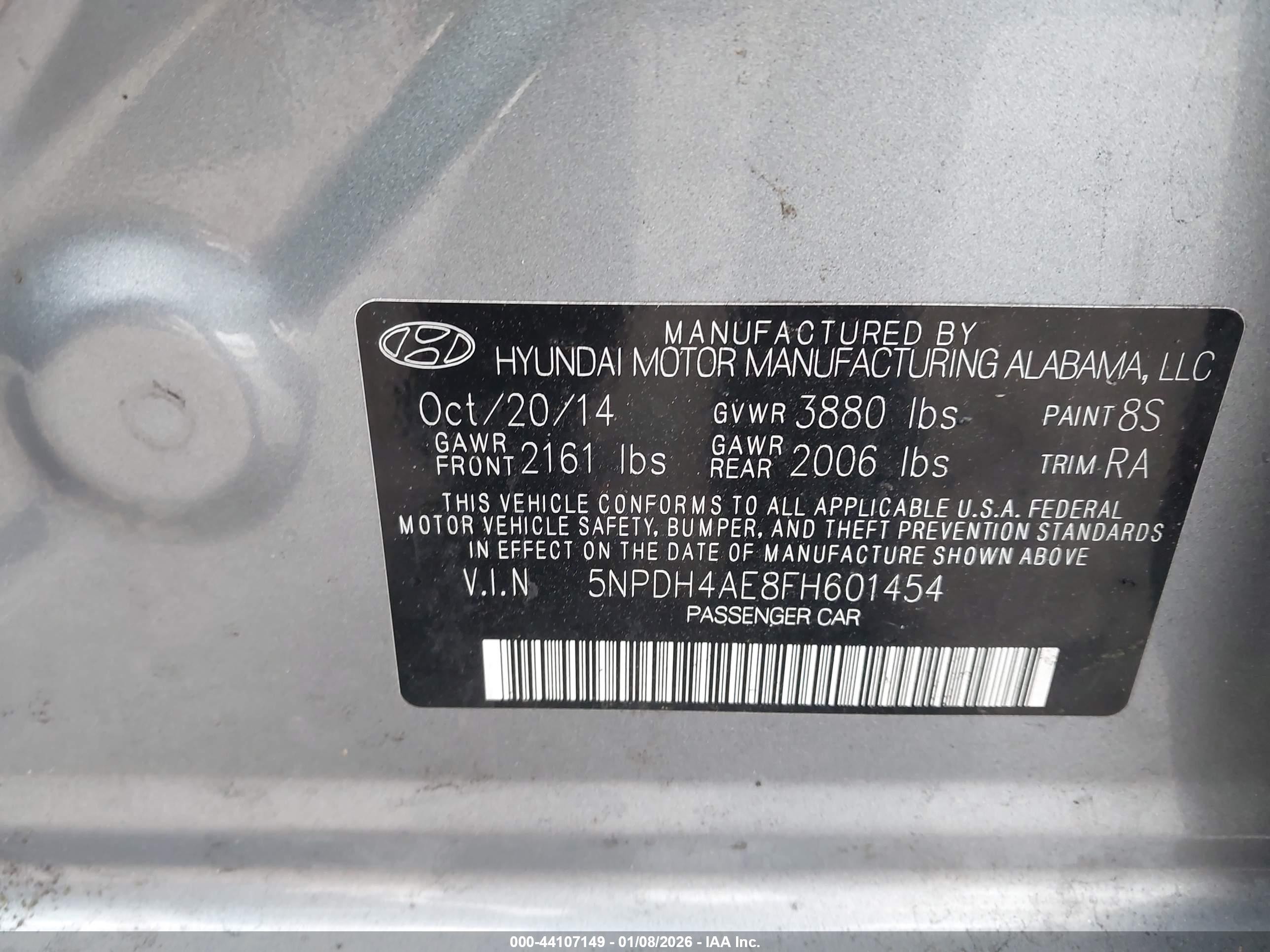 2015 Hyundai Elantra Se Серый vin: 5NPDH4AE8FH601454