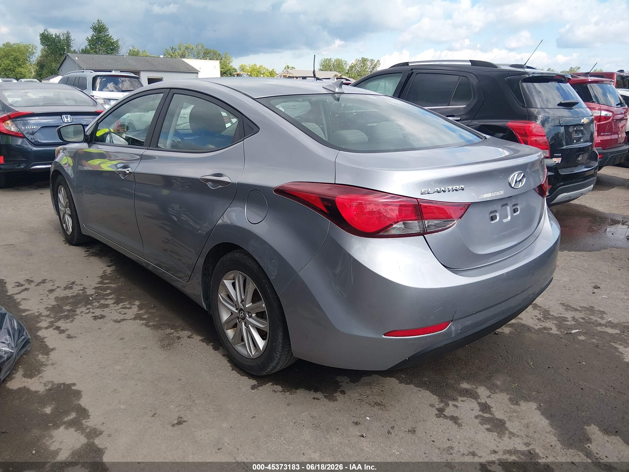 2015 Hyundai Elantra Se Gray vin: 5NPDH4AE8FH604189