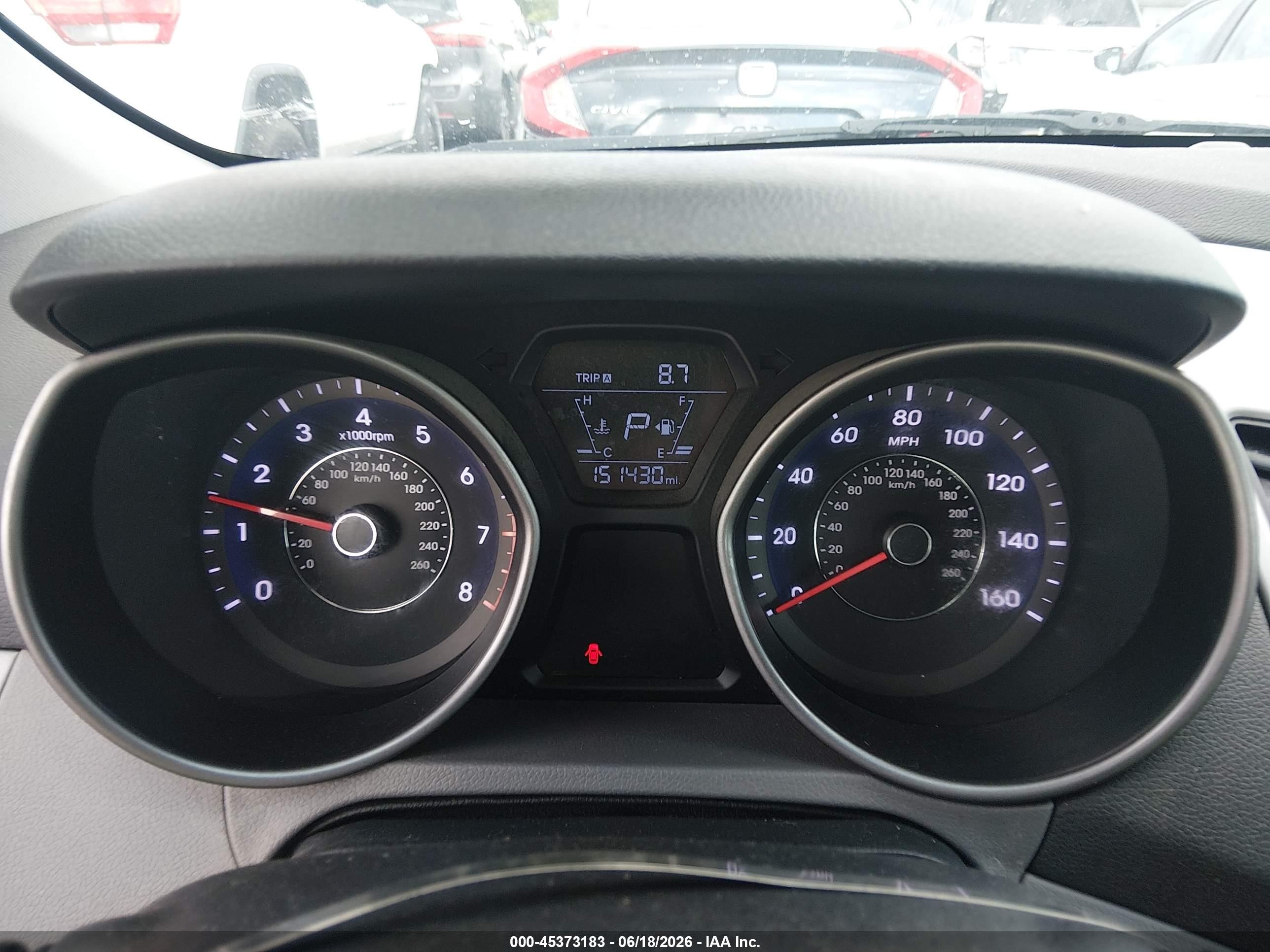 2015 Hyundai Elantra Se Gray vin: 5NPDH4AE8FH604189