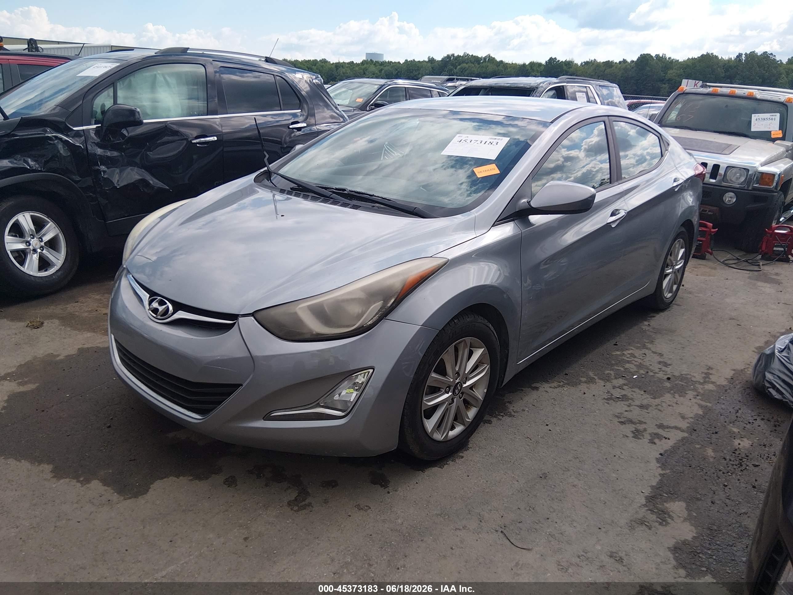 2015 Hyundai Elantra Se Gray vin: 5NPDH4AE8FH604189