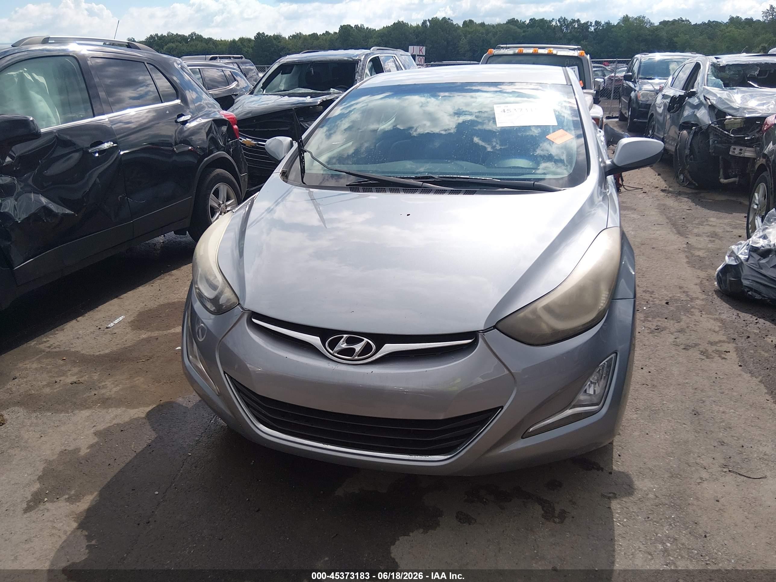 2015 Hyundai Elantra Se Gray vin: 5NPDH4AE8FH604189