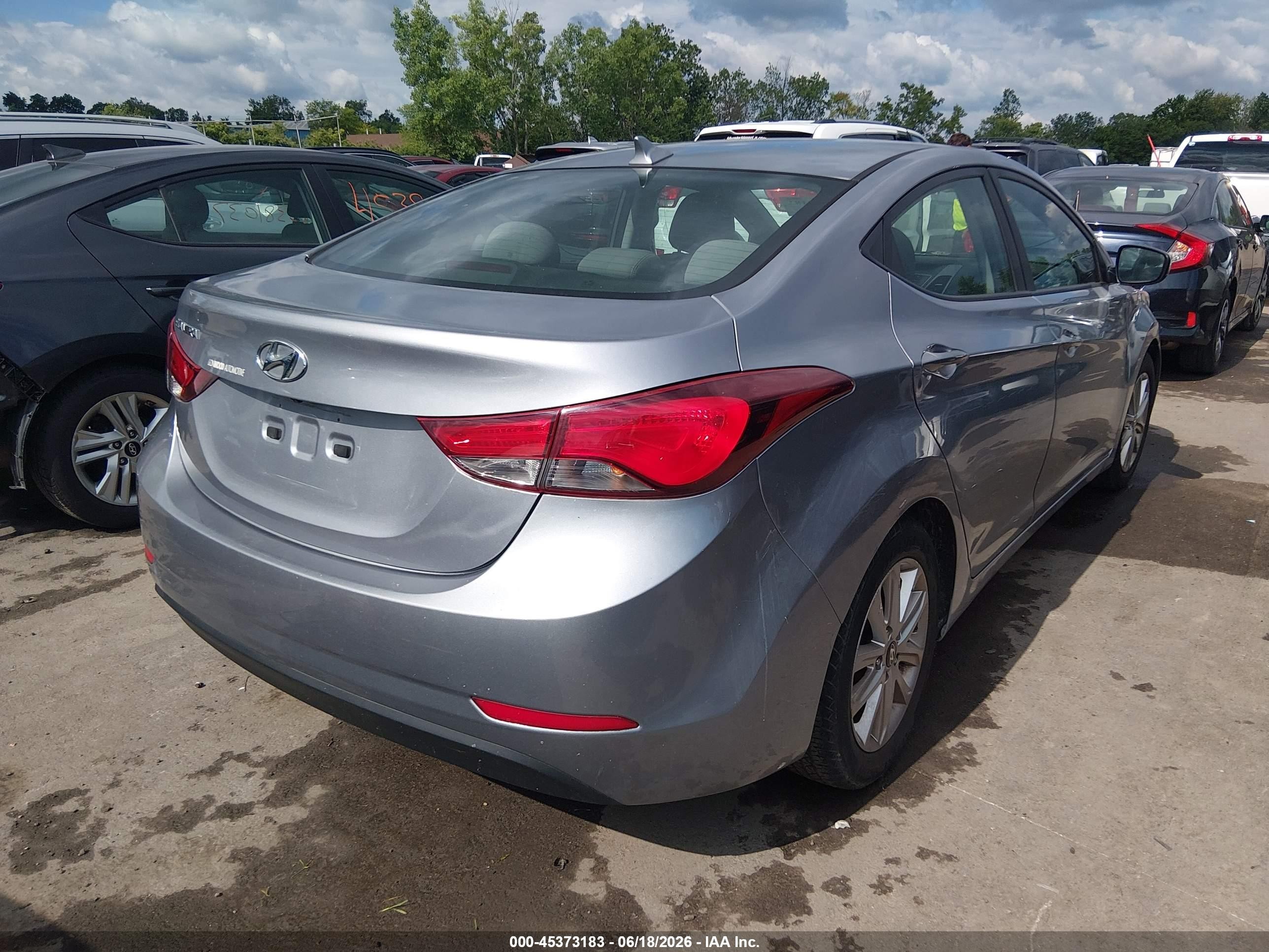 2015 Hyundai Elantra Se Gray vin: 5NPDH4AE8FH604189