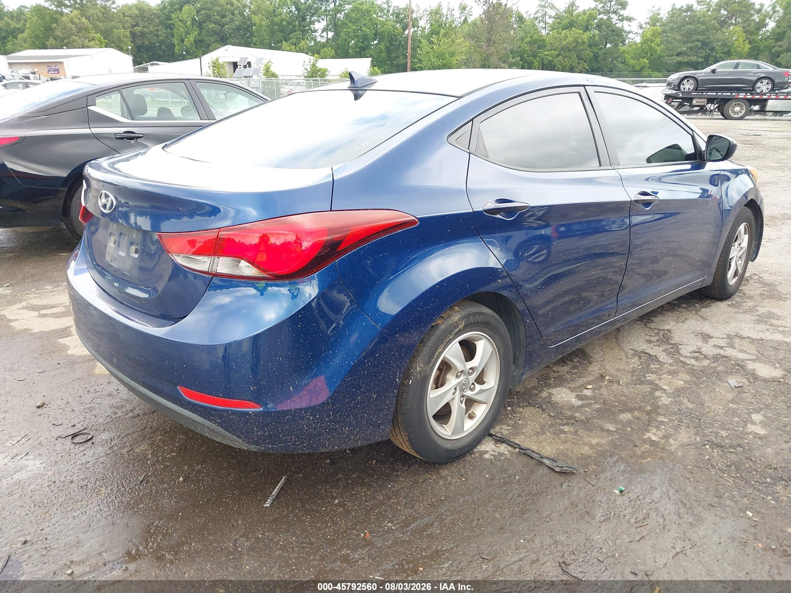 2015 Hyundai Elantra Se Синий vin: 5NPDH4AE8FH609229