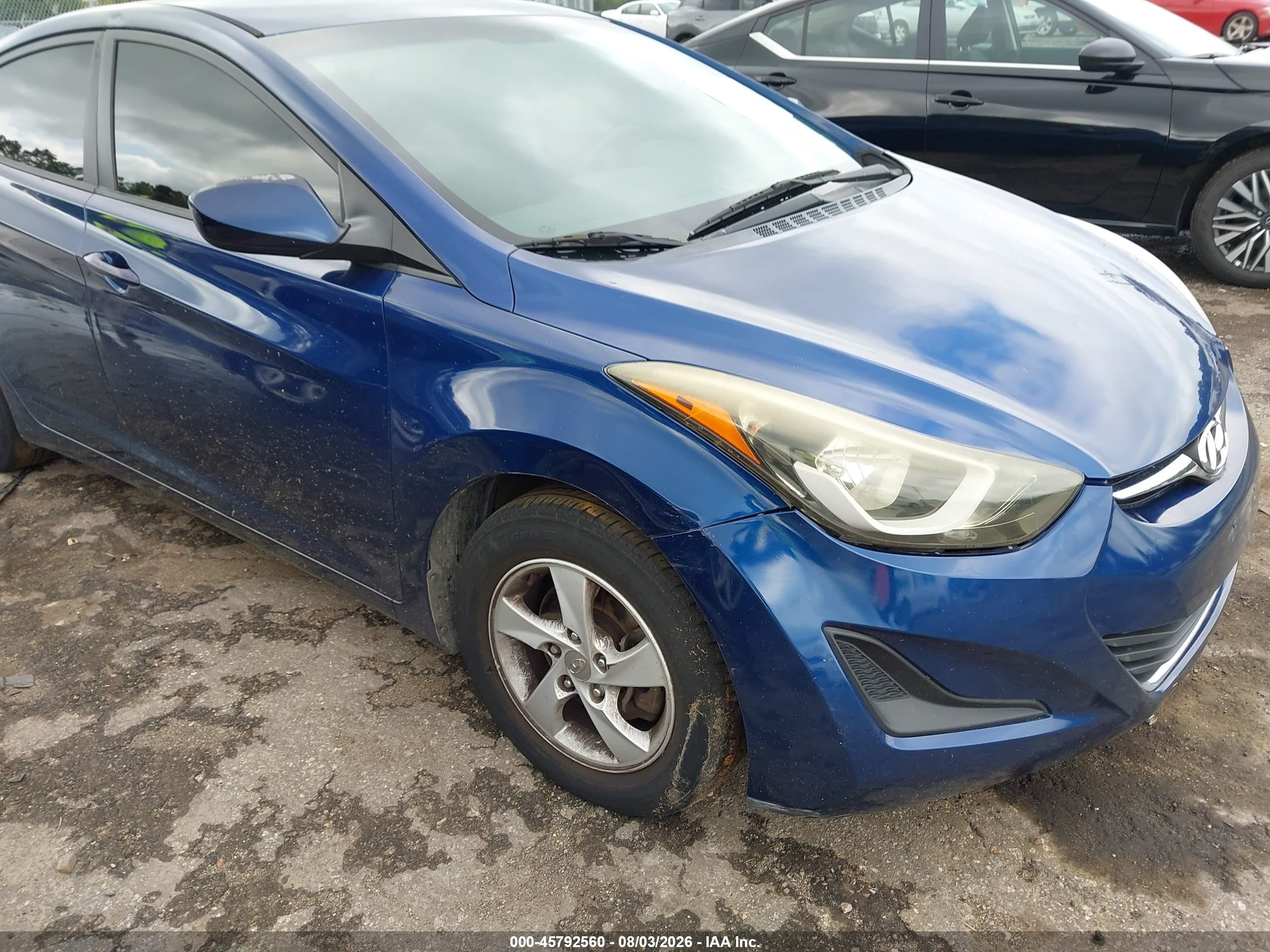 2015 Hyundai Elantra Se Синий vin: 5NPDH4AE8FH609229
